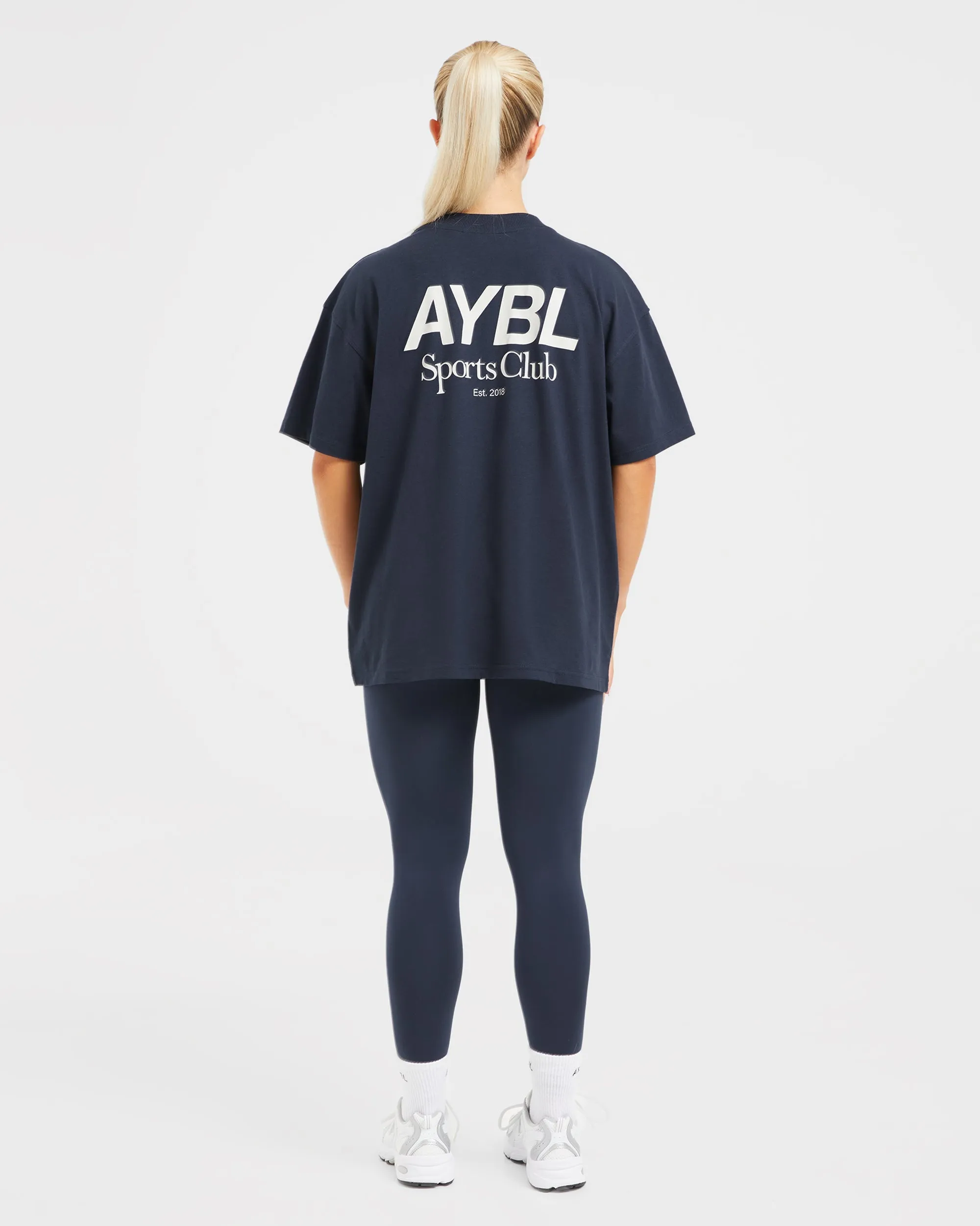 AYBL Sports Club Oversized T Shirt - Navy/Off White sold by AYBL product image thumbnail 4