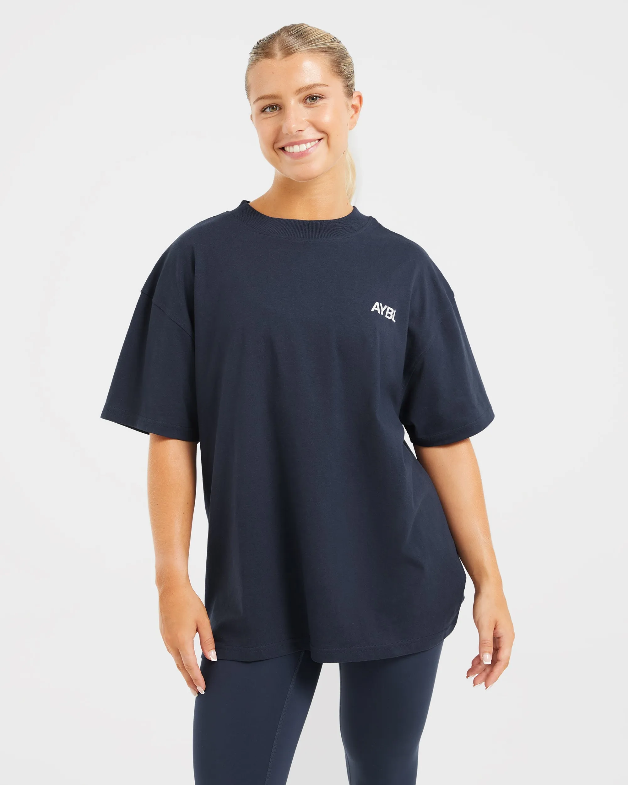 AYBL Sports Club Oversized T Shirt - Navy/Off White sold by AYBL product image thumbnail 2