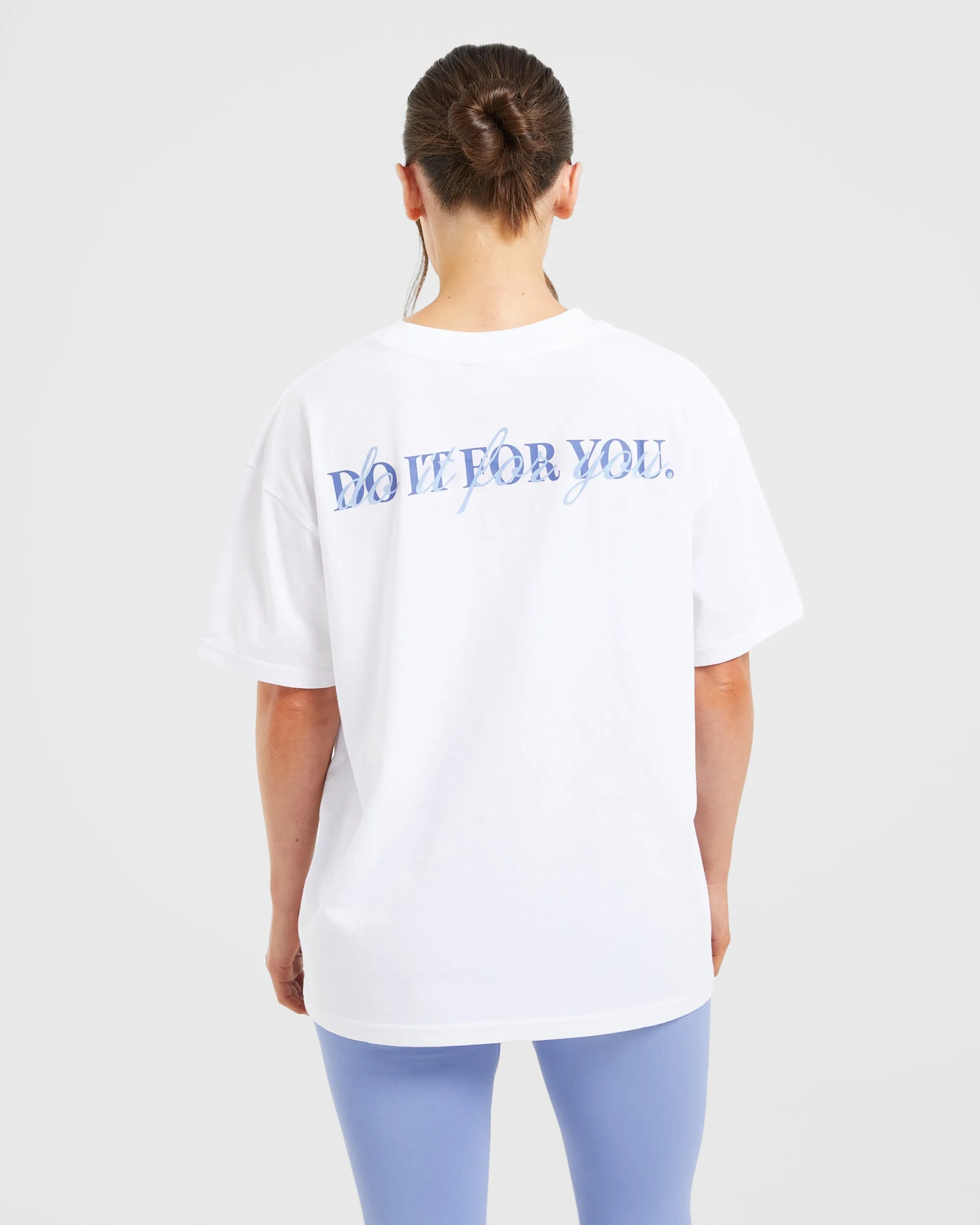 Do It For You Oversized T Shirt - White/Blue sold by AYBL