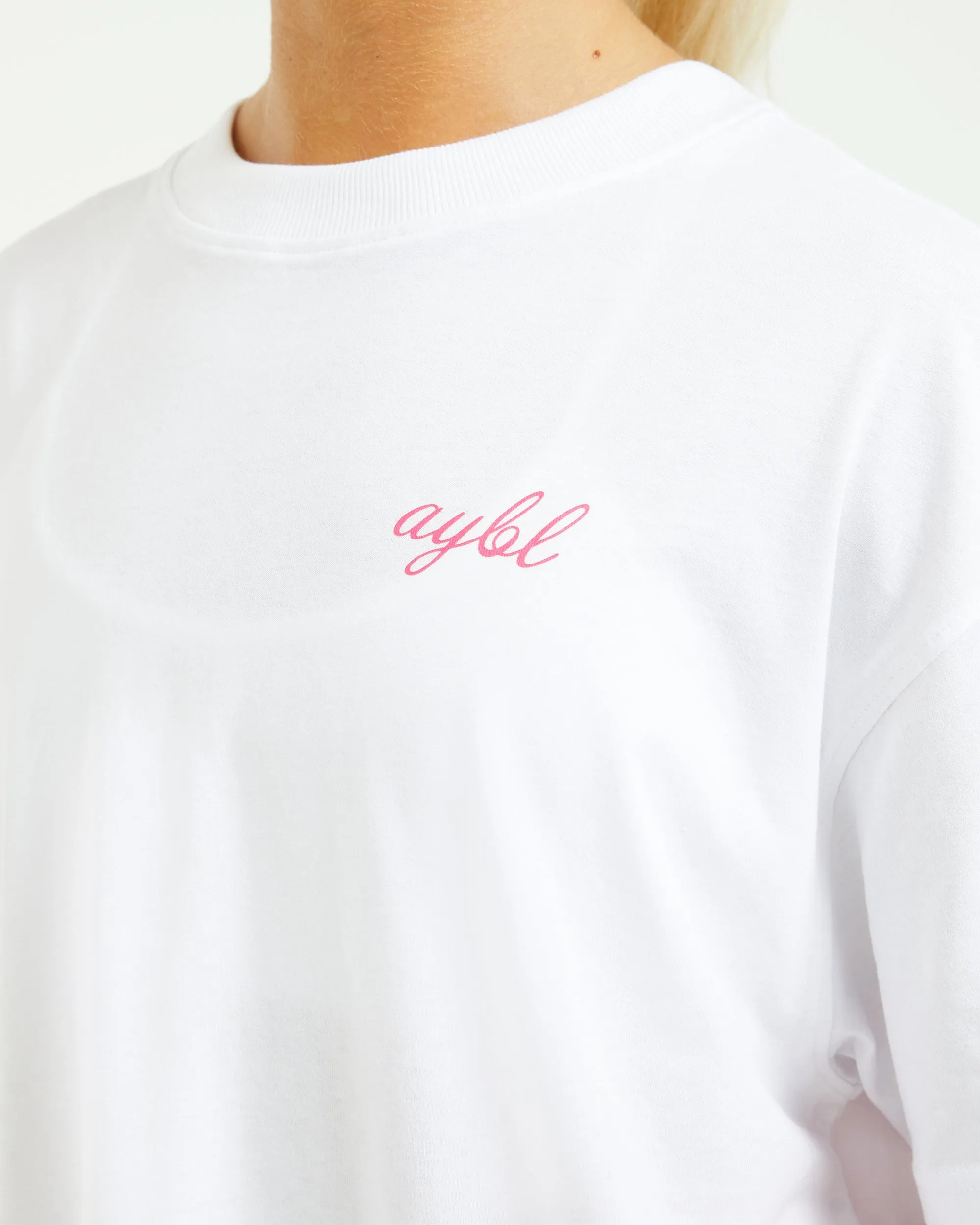 Manifest Oversized T Shirt - White/Pink sold by AYBL product image thumbnail 5