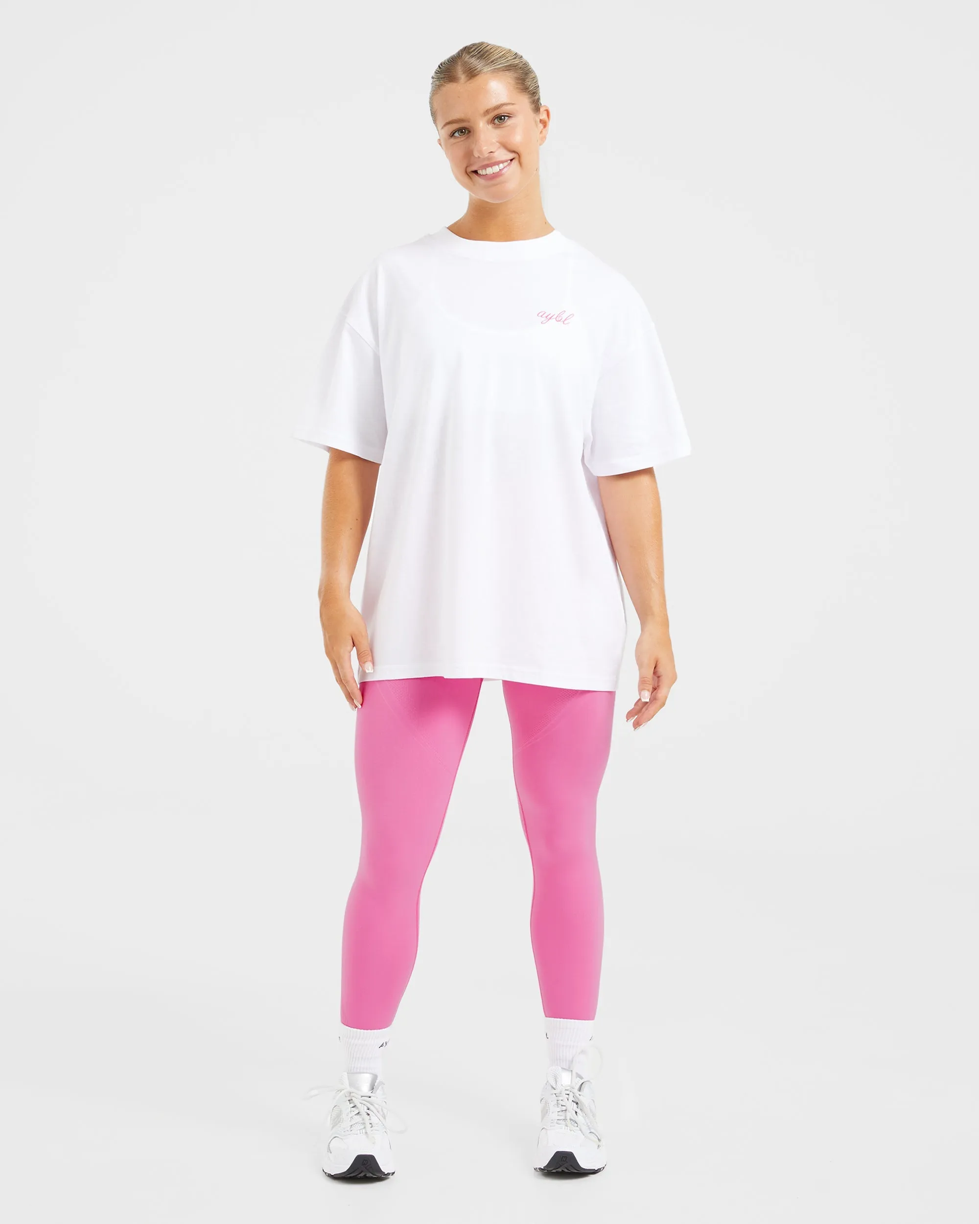 Manifest Oversized T Shirt - White/Pink sold by AYBL product image thumbnail 3