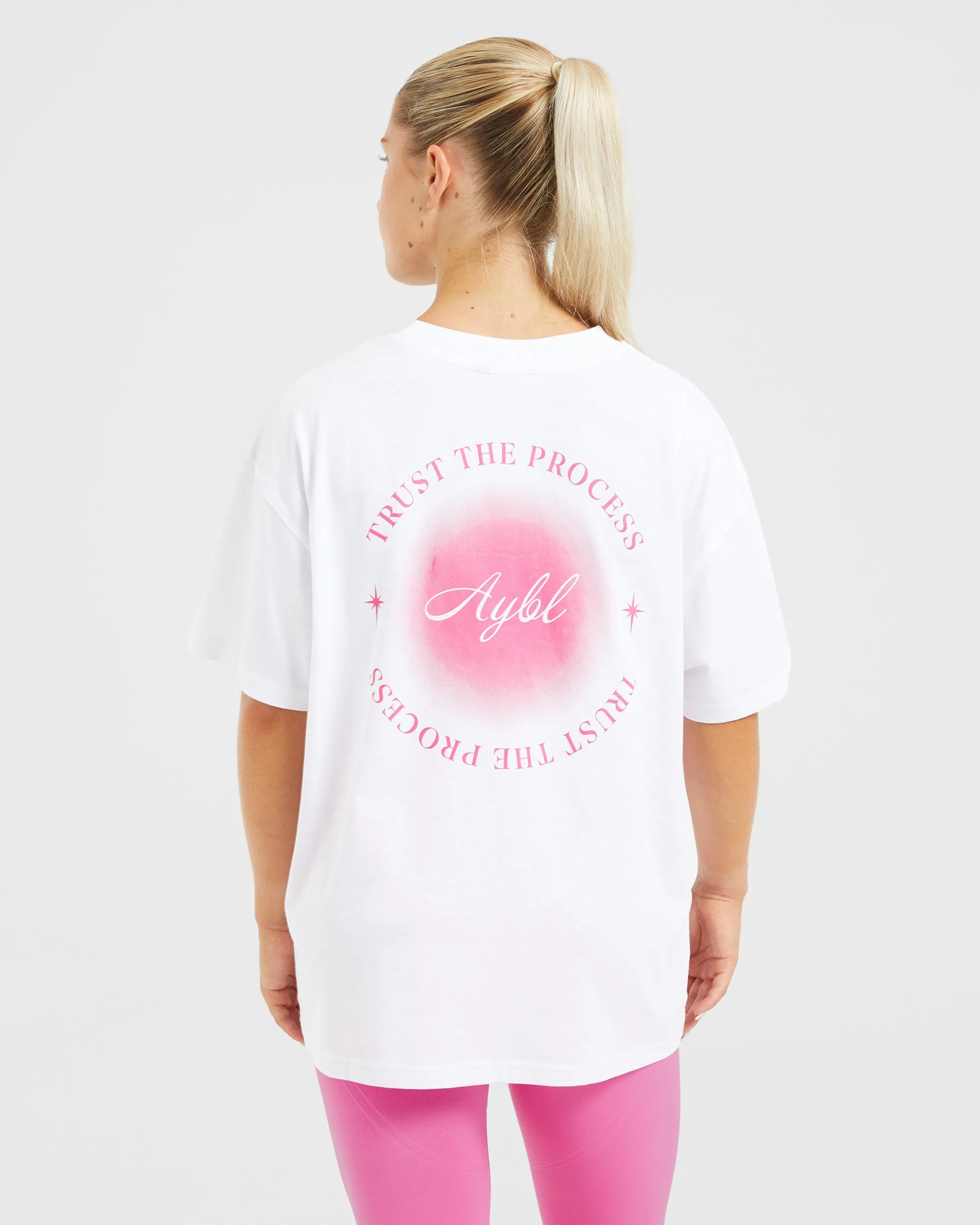 Manifest Oversized T Shirt - White/Pink sold by AYBL