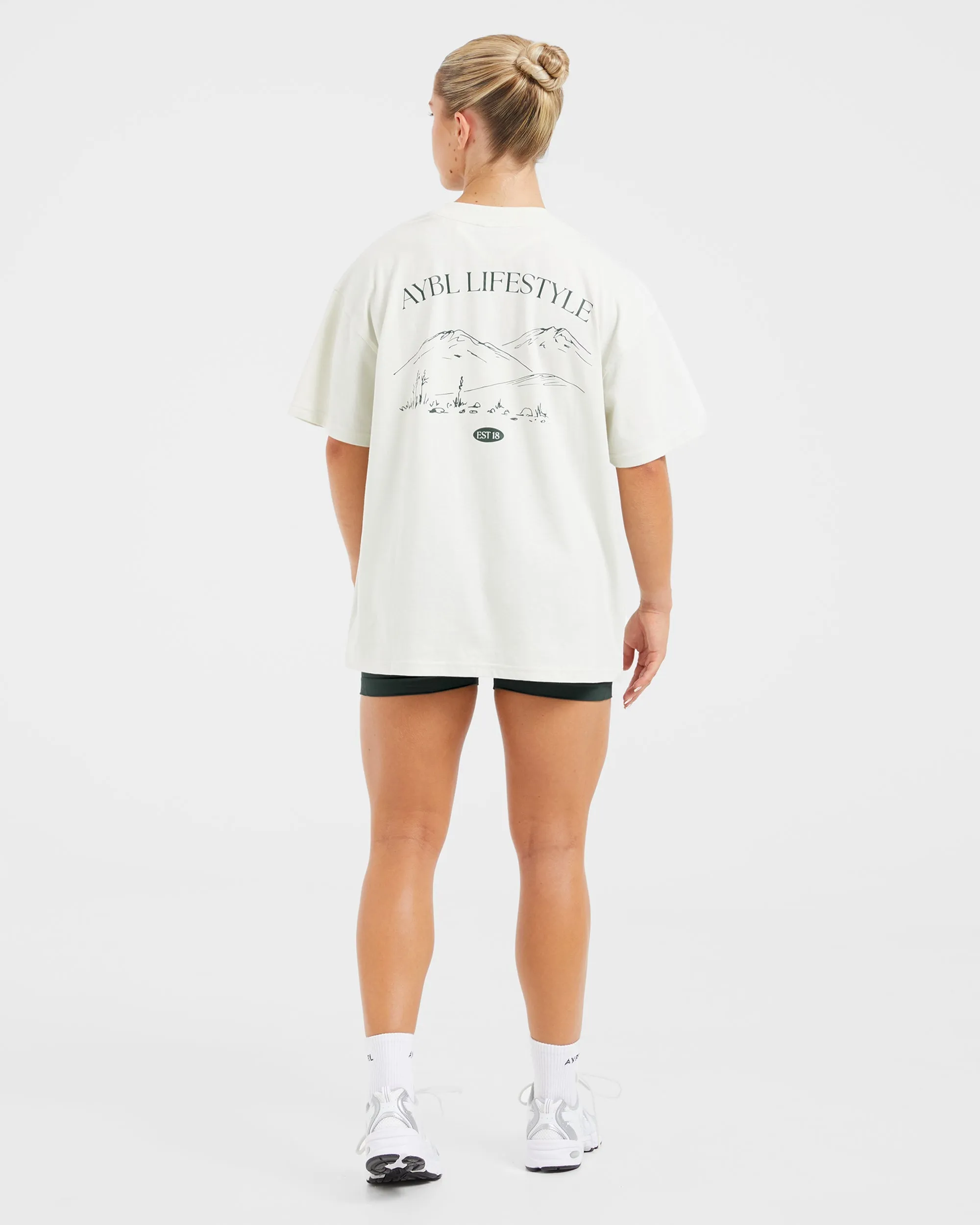 AYBL Lifestyle Oversized T Shirt - Off White/Forest sold by AYBL product image thumbnail 4