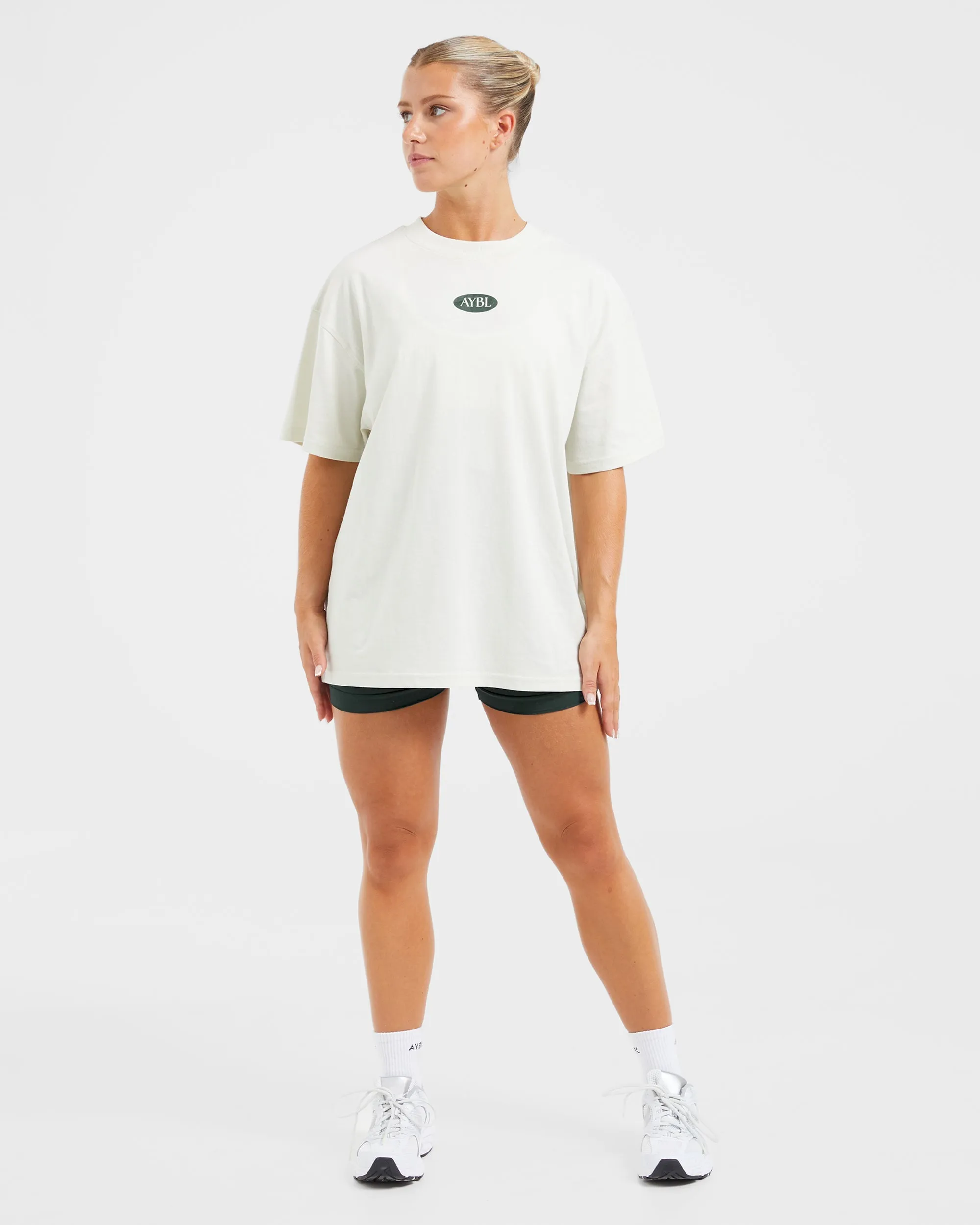 AYBL Lifestyle Oversized T Shirt - Off White/Forest sold by AYBL product image thumbnail 3