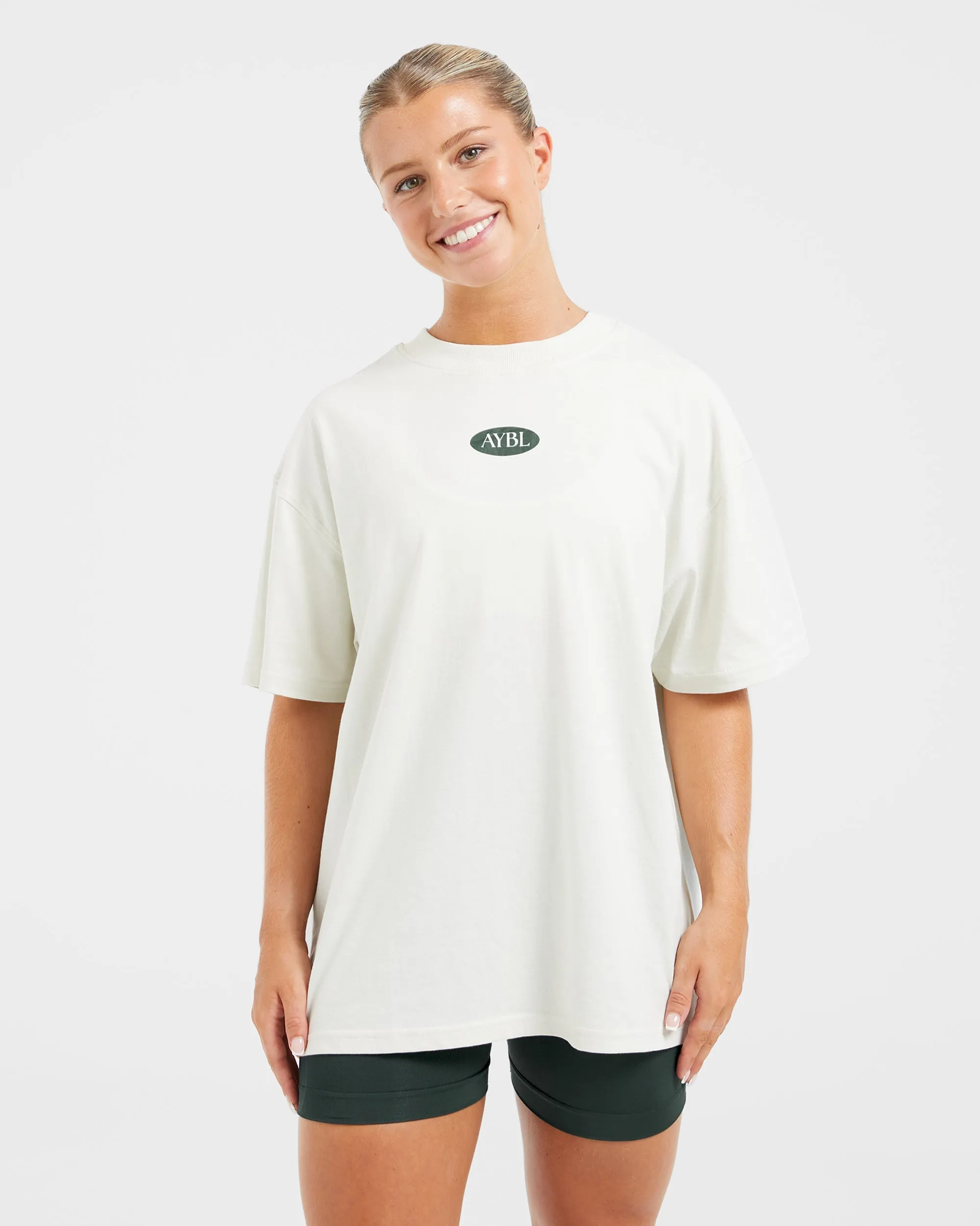 AYBL Lifestyle Oversized T Shirt - Off White/Forest sold by AYBL product image thumbnail 2