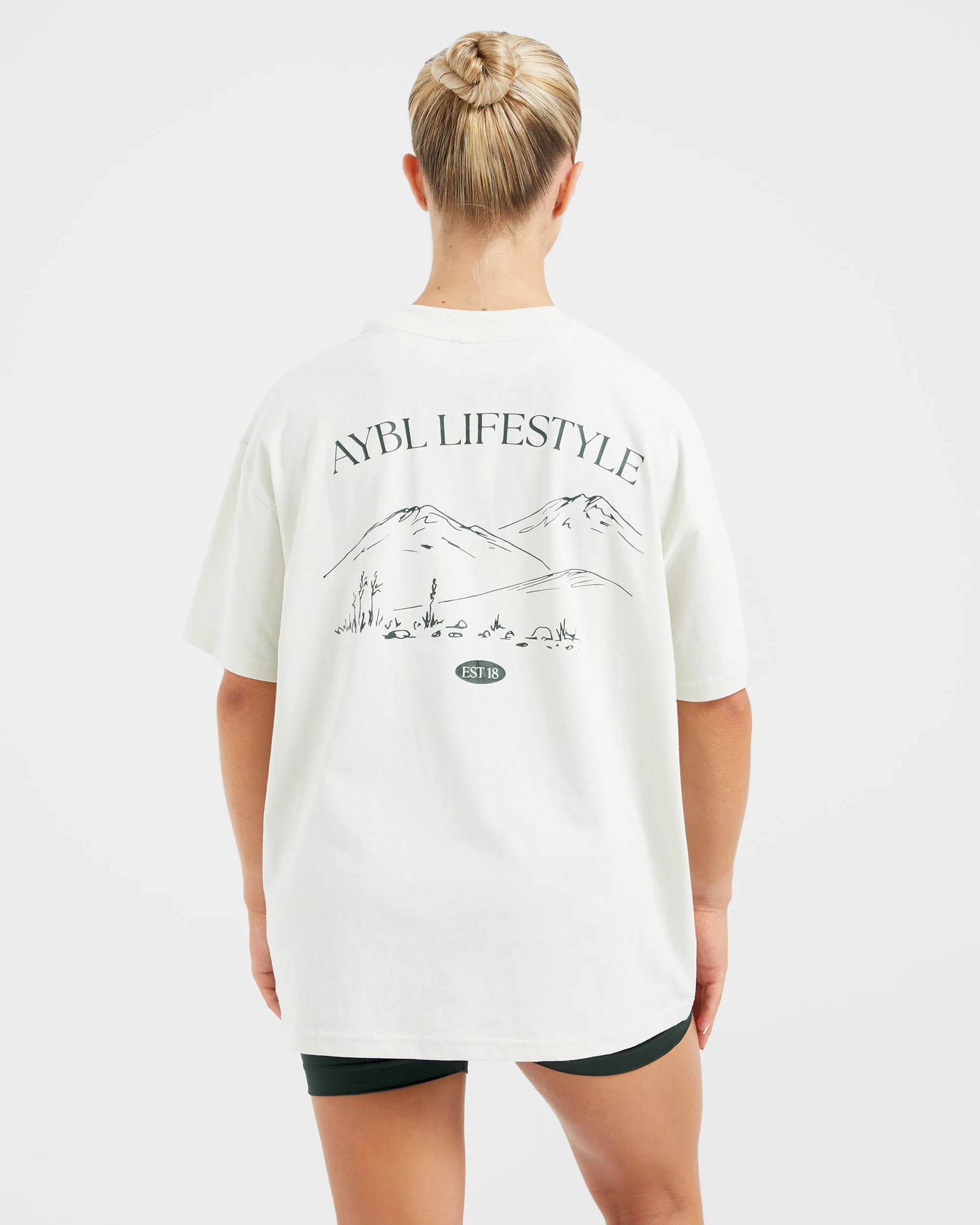 AYBL Lifestyle Oversized T Shirt - Off White/Forest sold by AYBL