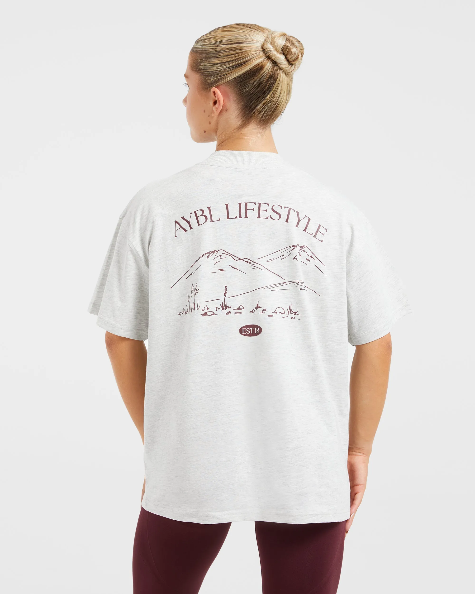 AYBL Lifestyle Oversized T Shirt - Heather Grey/Burgundy sold by AYBL