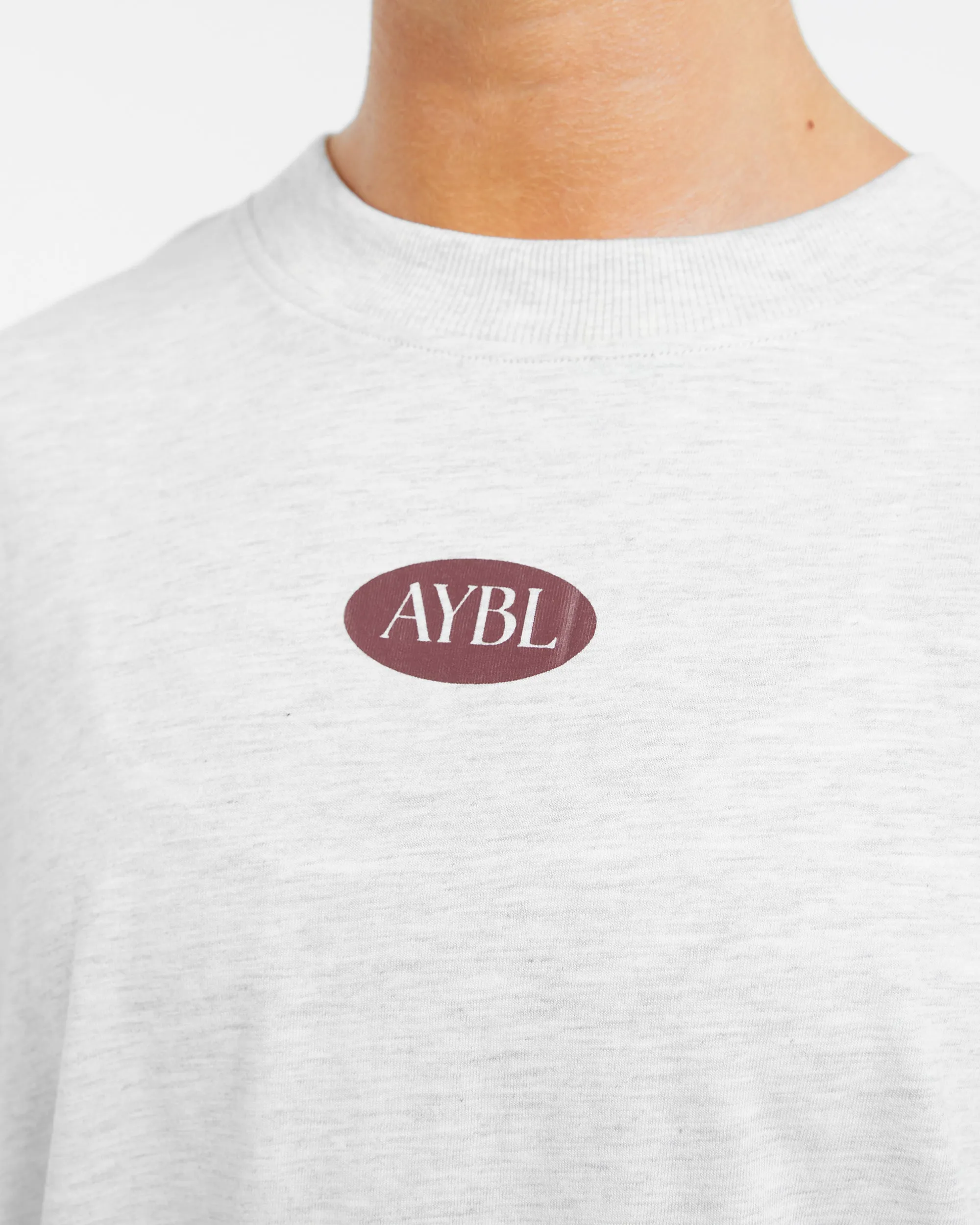AYBL Lifestyle Oversized T Shirt - Heather Grey/Burgundy sold by AYBL product image thumbnail 5
