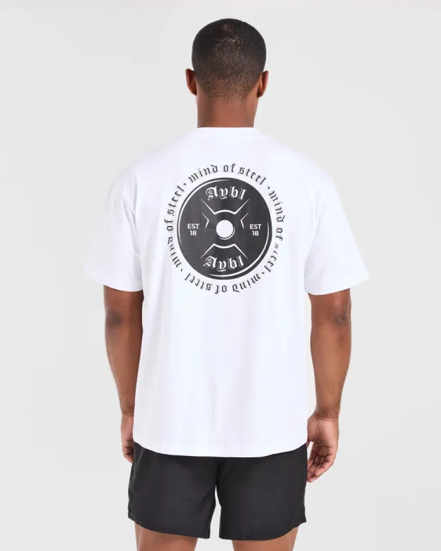 Mind of Steel Oversized T Shirt - White sold by AYBL