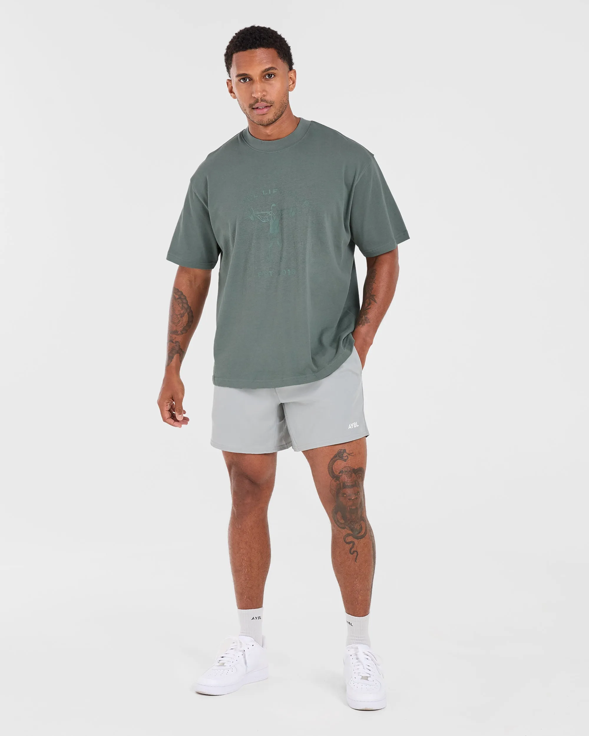 Lift Club Oversized T Shirt - Vintage Sage sold by AYBL product image thumbnail 3