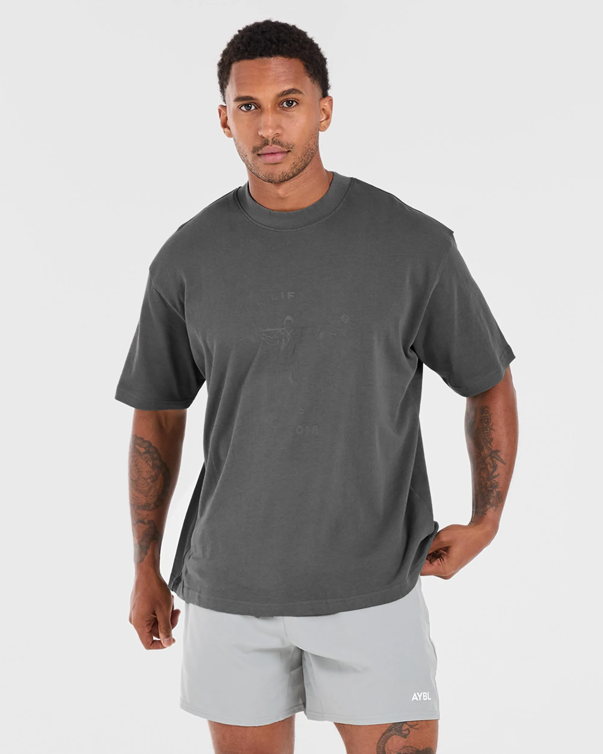 Lift Club Oversized T Shirt - Charcoal sold by AYBL