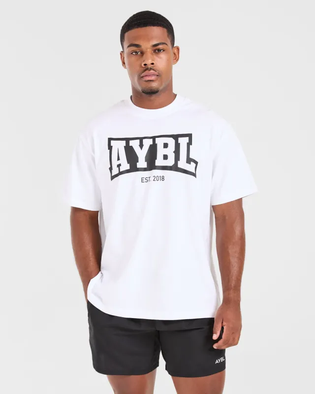 Academy Oversized T Shirt - White sold by AYBL