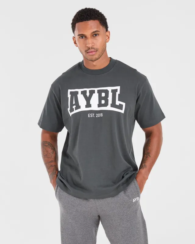Academy Oversized T Shirt - Charcoal sold by AYBL
