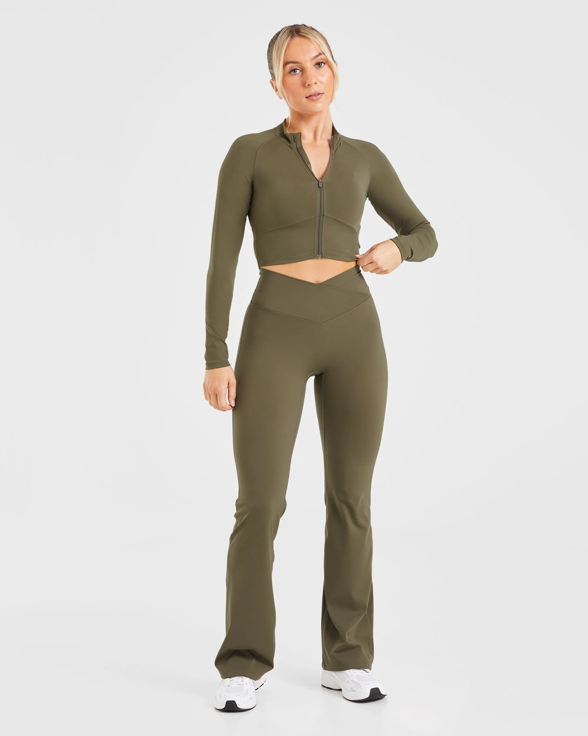 Sculpt Wrap Zip Up Jacket - Deep Khaki sold by AYBL product image thumbnail 3