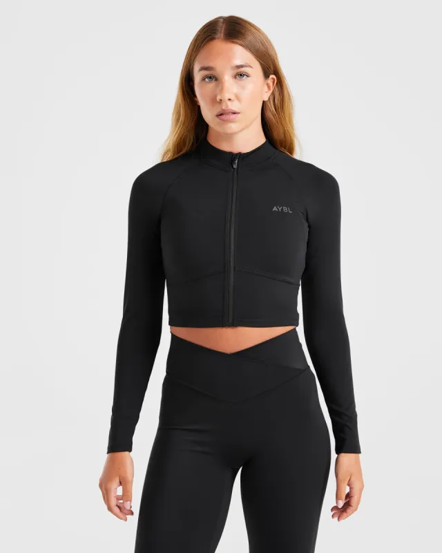 Sculpt Wrap Zip Up Jacket - Black sold by AYBL