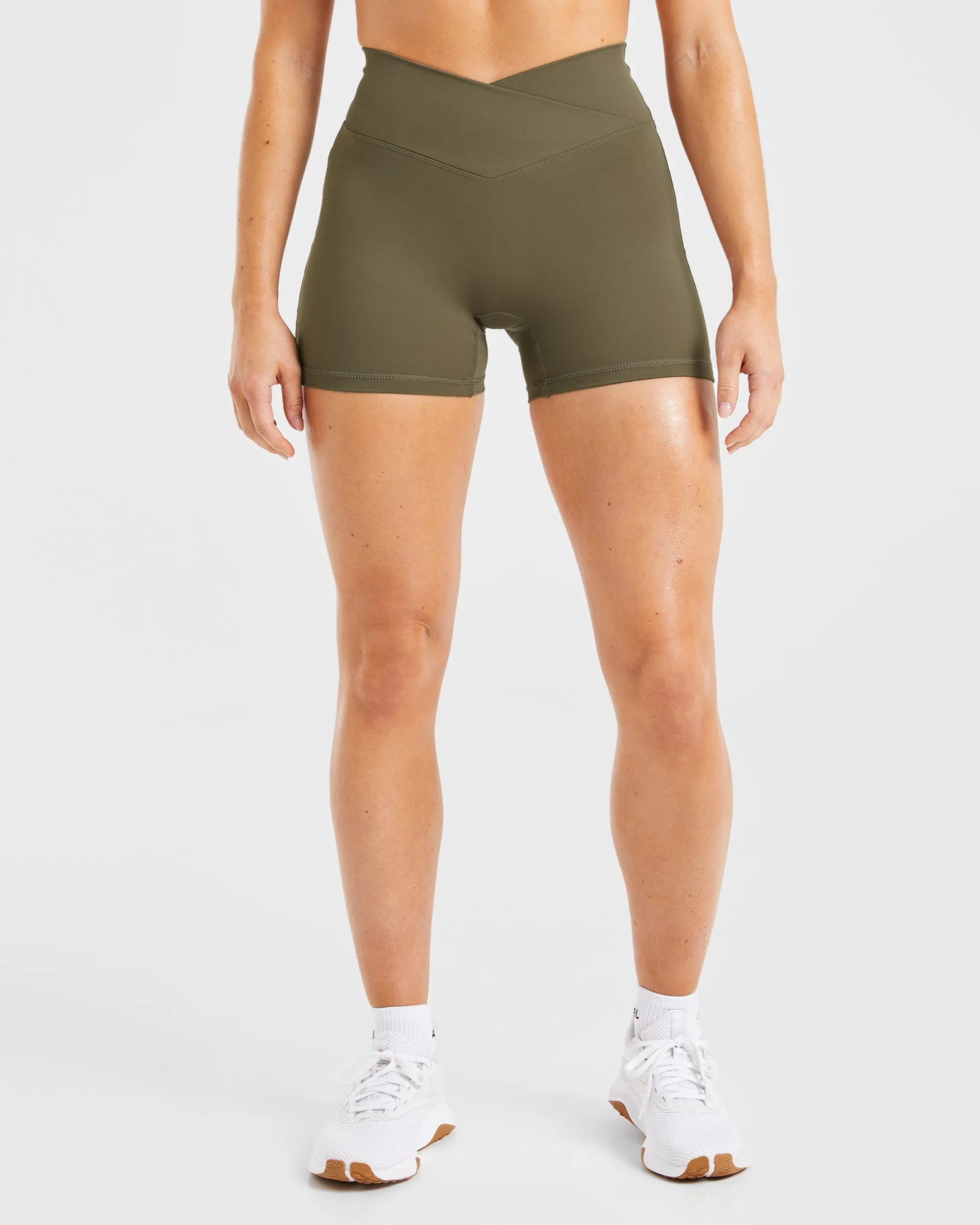 Sculpt Wrap Shorts - Deep Khaki sold by AYBL