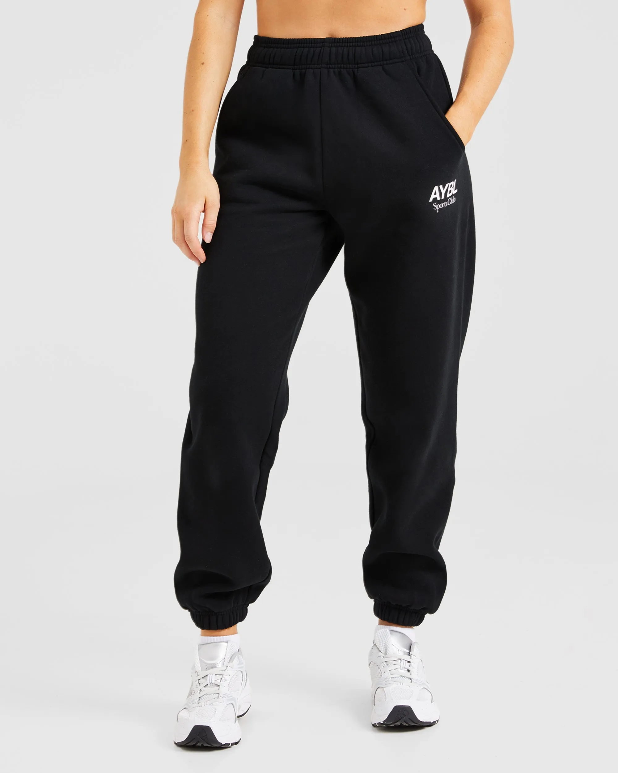 AYBL Sports Club Oversized Joggers - Black/White sold by AYBL