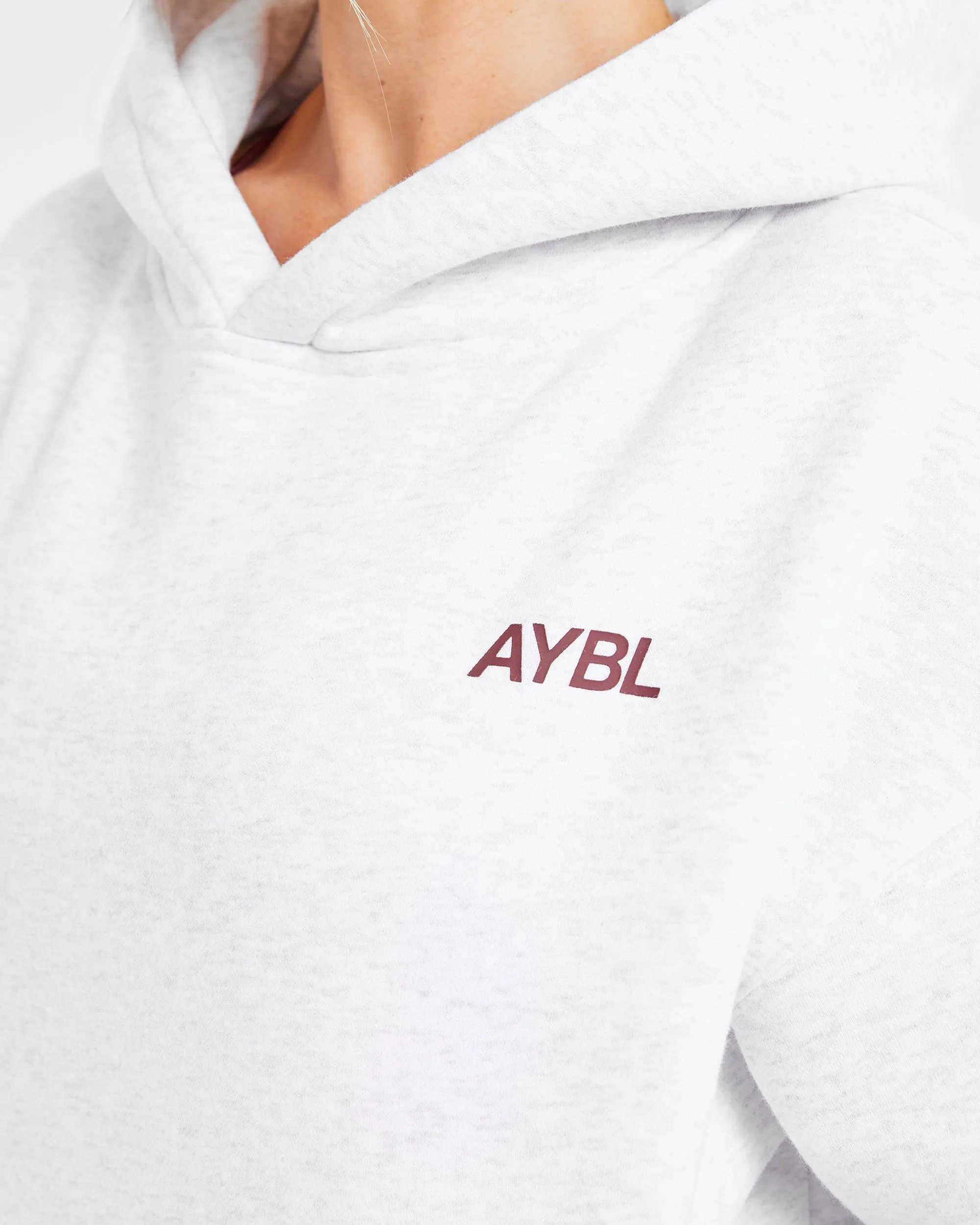 AYBL Sports Club Oversized Hoodie - Grey Marl/Burgundy sold by AYBL product image thumbnail 5