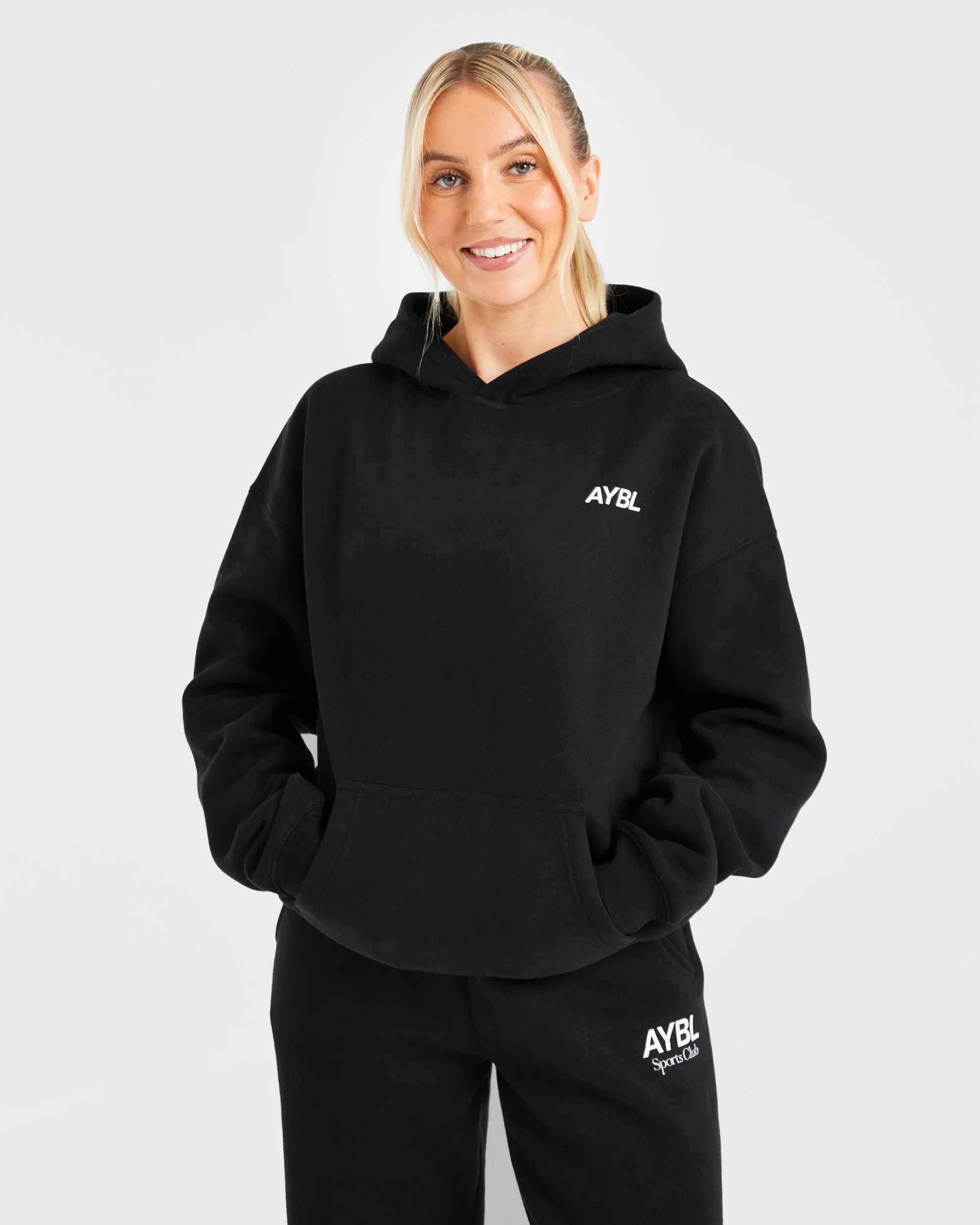 AYBL Sports Club Oversized Hoodie - Black/White sold by AYBL product image thumbnail 2