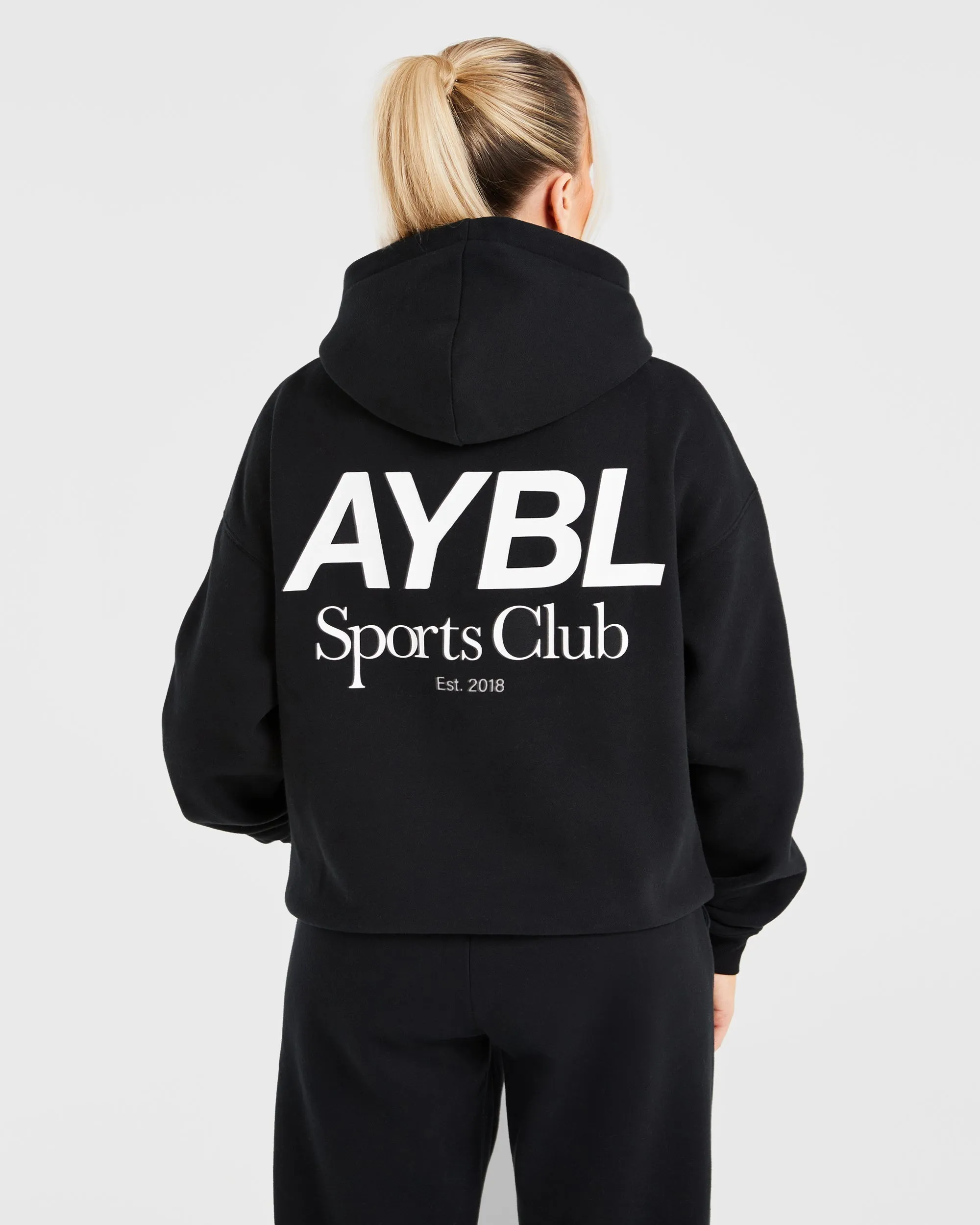 AYBL Sports Club Oversized Hoodie - Black/White sold by AYBL