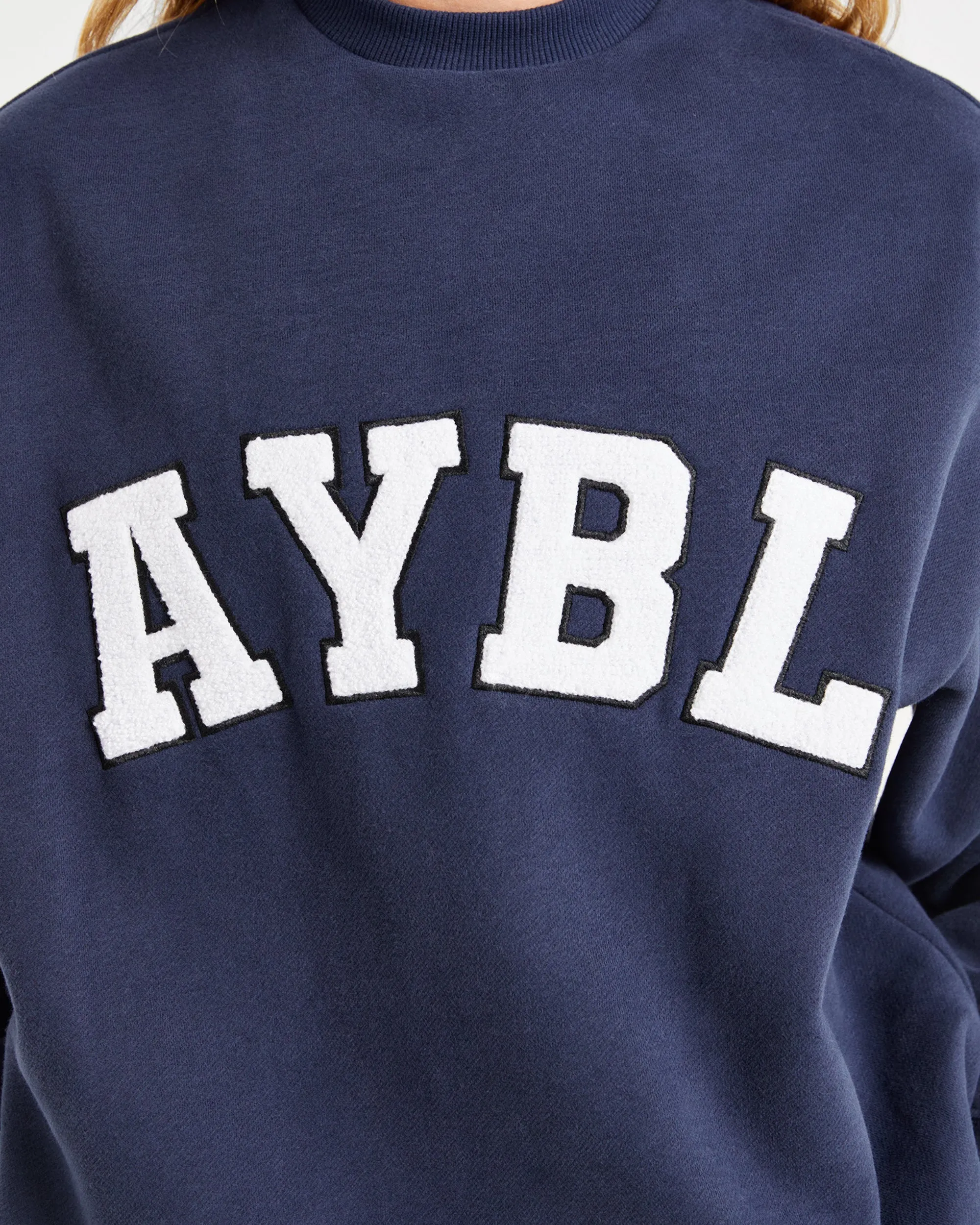 Varsity Oversized Sweatshirt - Navy sold by AYBL product image thumbnail 5