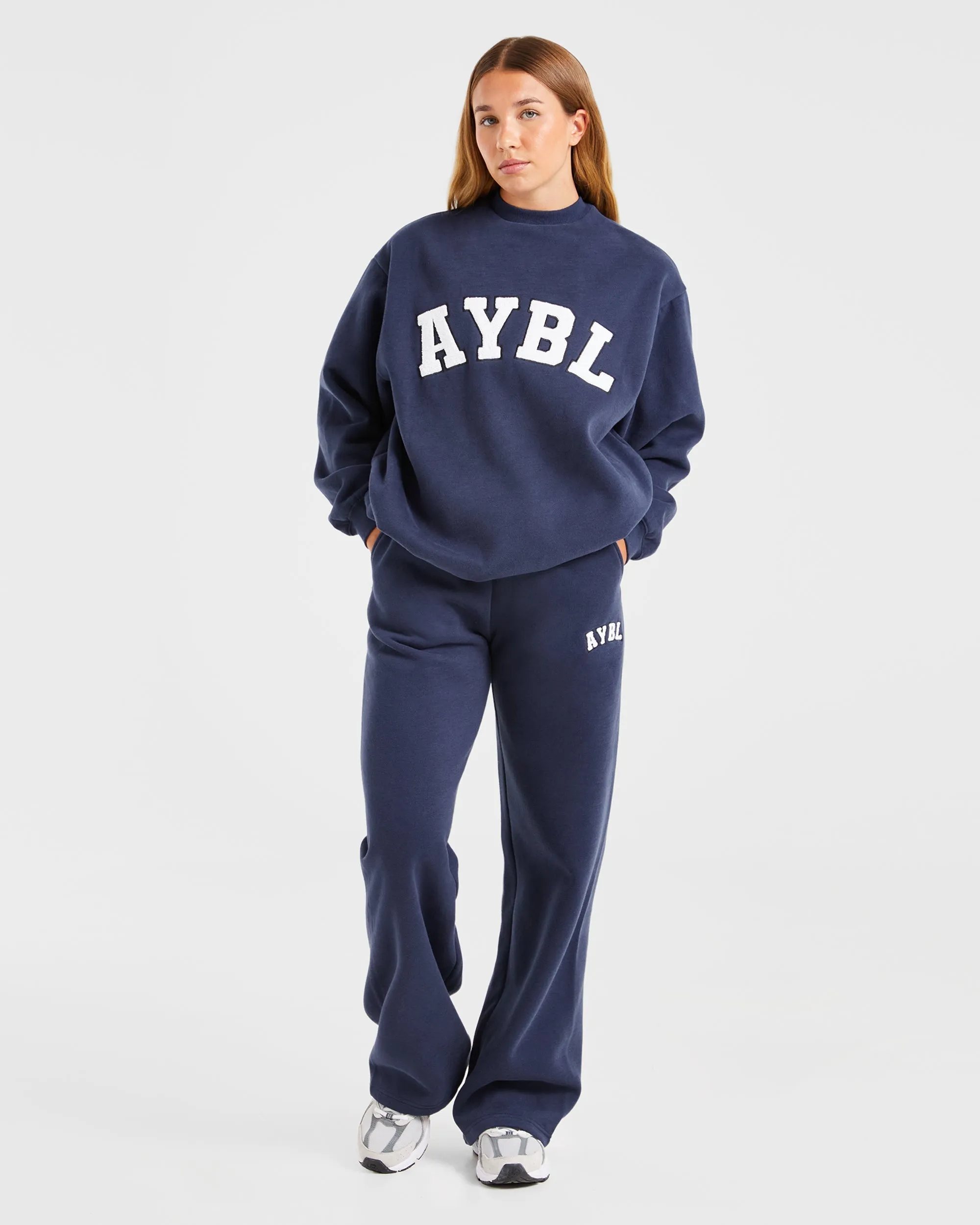 Varsity Oversized Sweatshirt - Navy sold by AYBL product image thumbnail 3