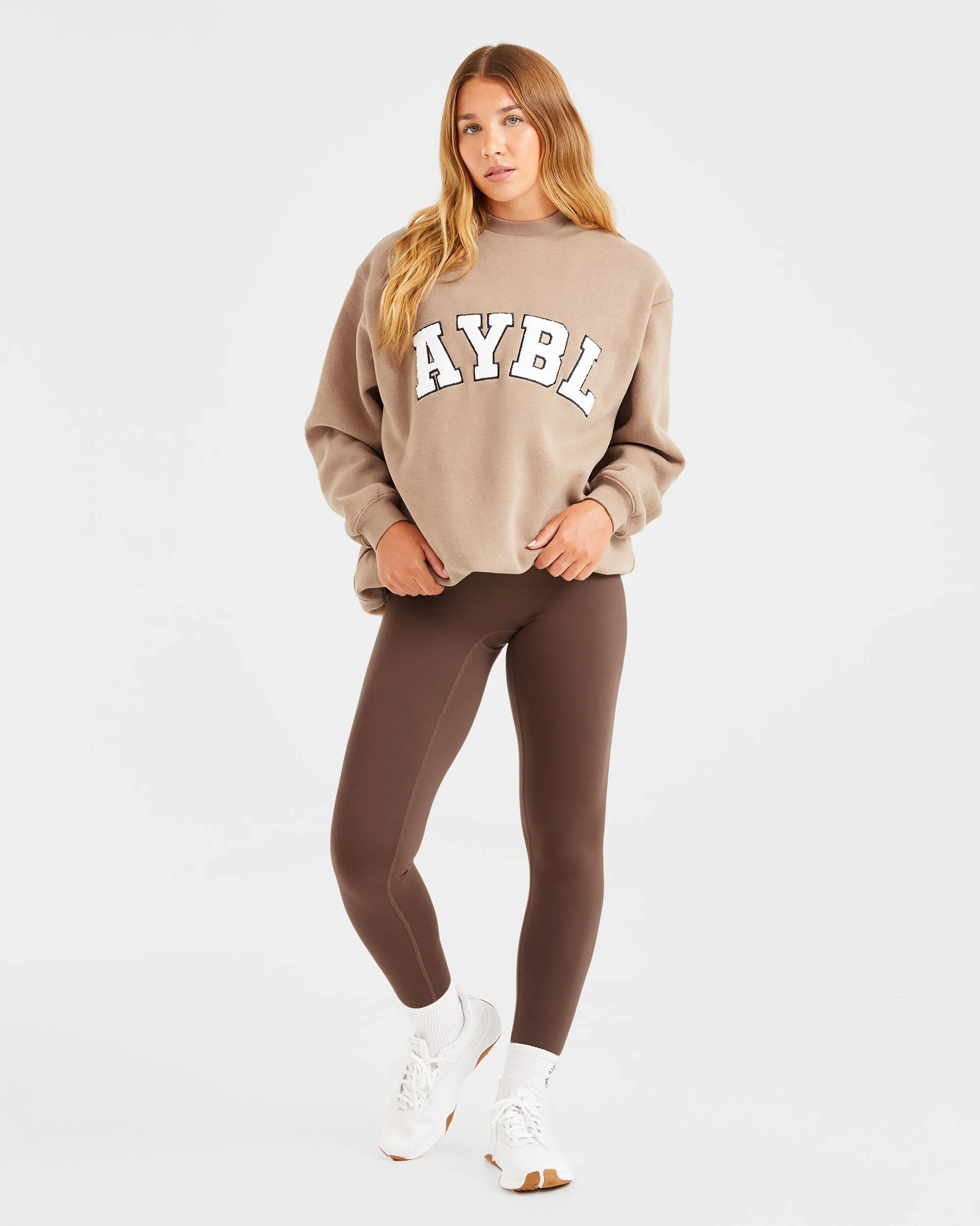 Varsity Oversized Sweatshirt - Latte Brown sold by AYBL product image thumbnail 3