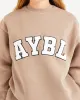 Varsity Oversized Sweatshirt - Latte Brown sold by AYBL