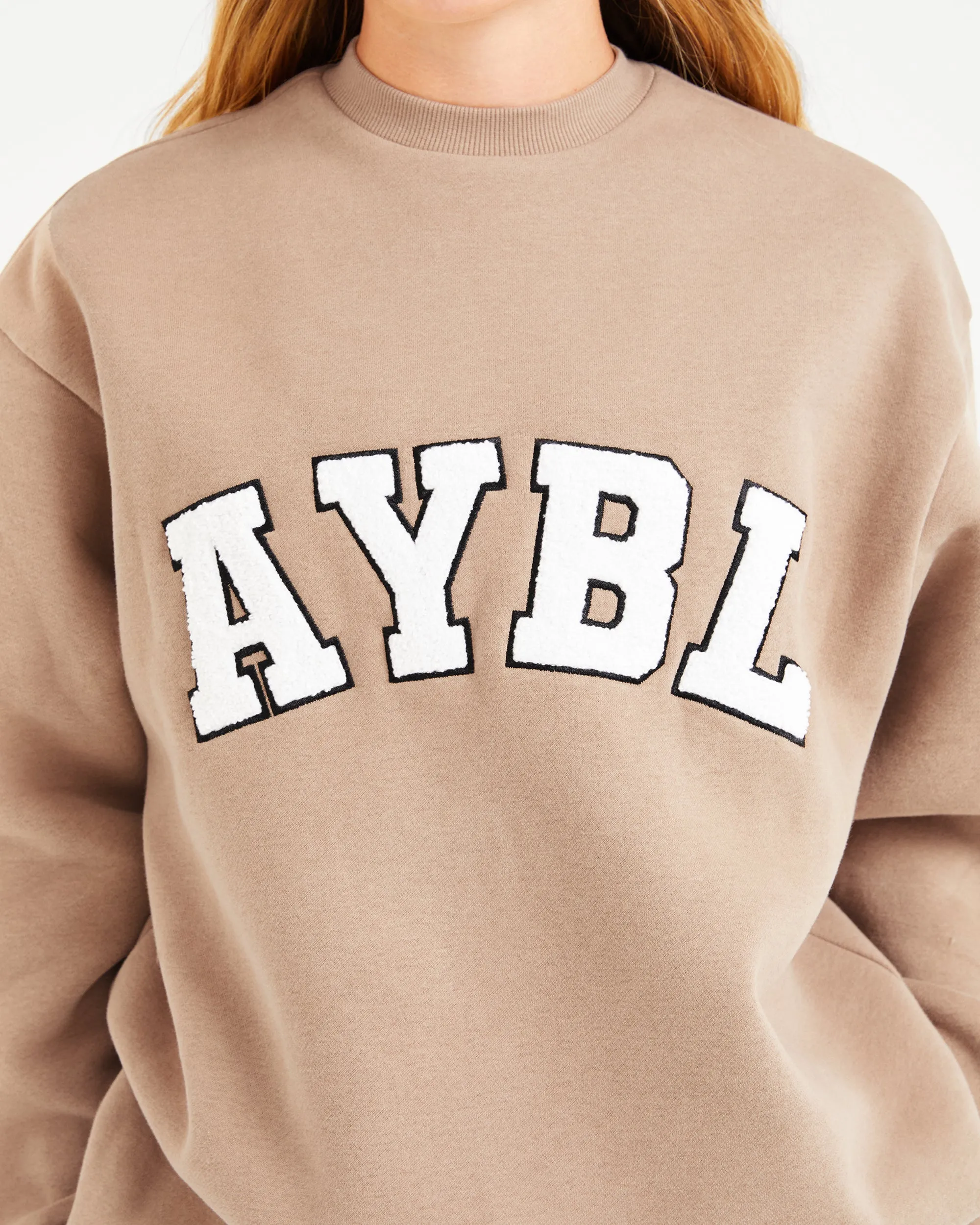 Varsity Oversized Sweatshirt - Latte Brown sold by AYBL product image thumbnail 5
