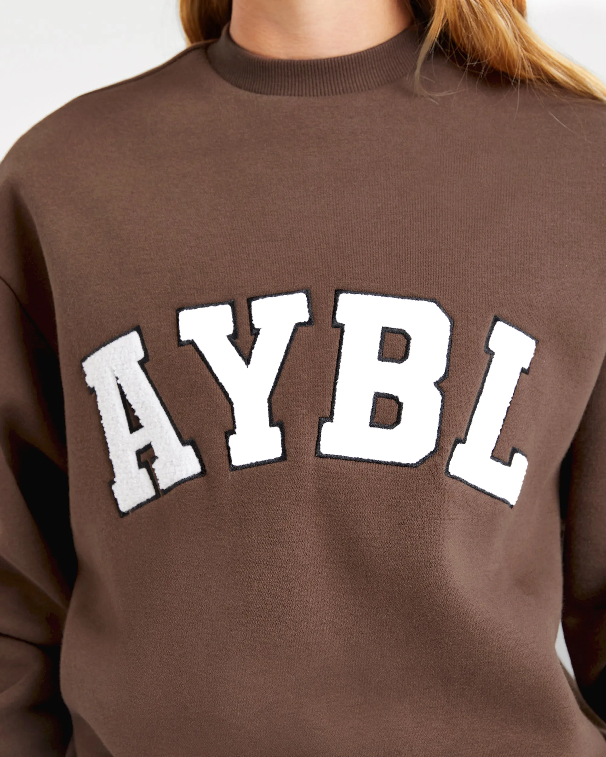 Varsity Oversized Sweatshirt - Brown sold by AYBL product image thumbnail 5