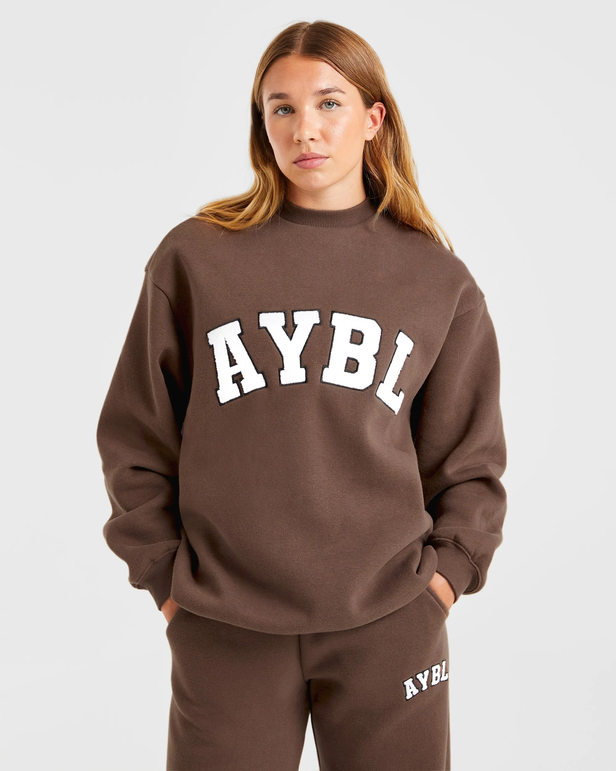 Varsity Oversized Sweatshirt - Brown sold by AYBL