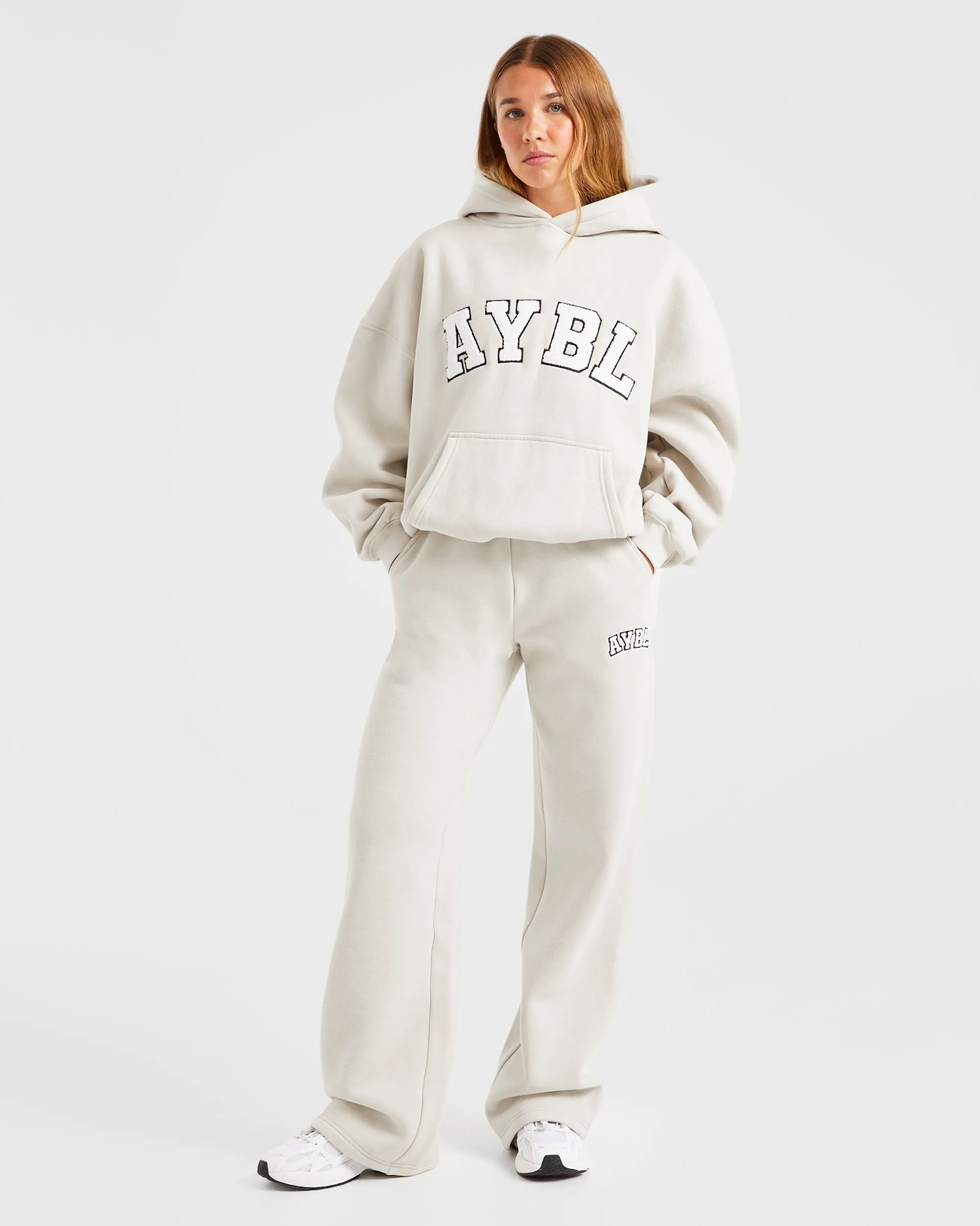 Varsity Oversized Straight Leg Joggers - Sand sold by AYBL product image thumbnail 3