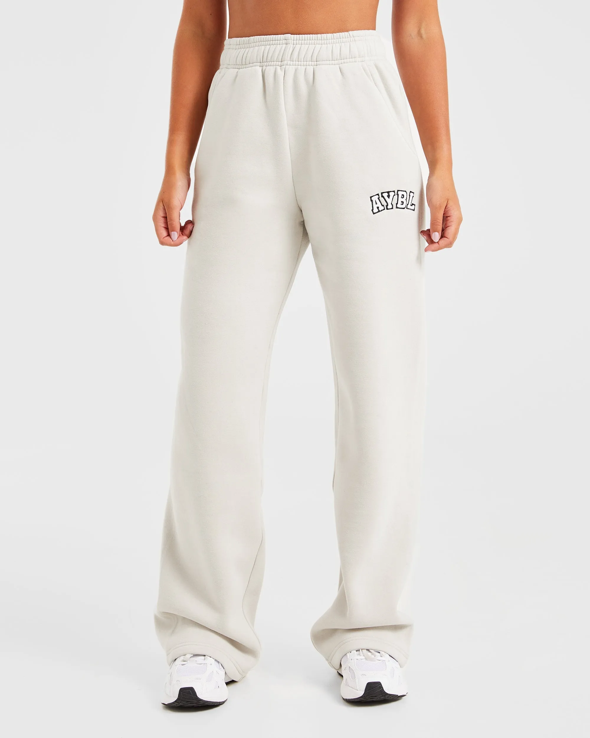 Varsity Oversized Straight Leg Joggers - Sand sold by AYBL