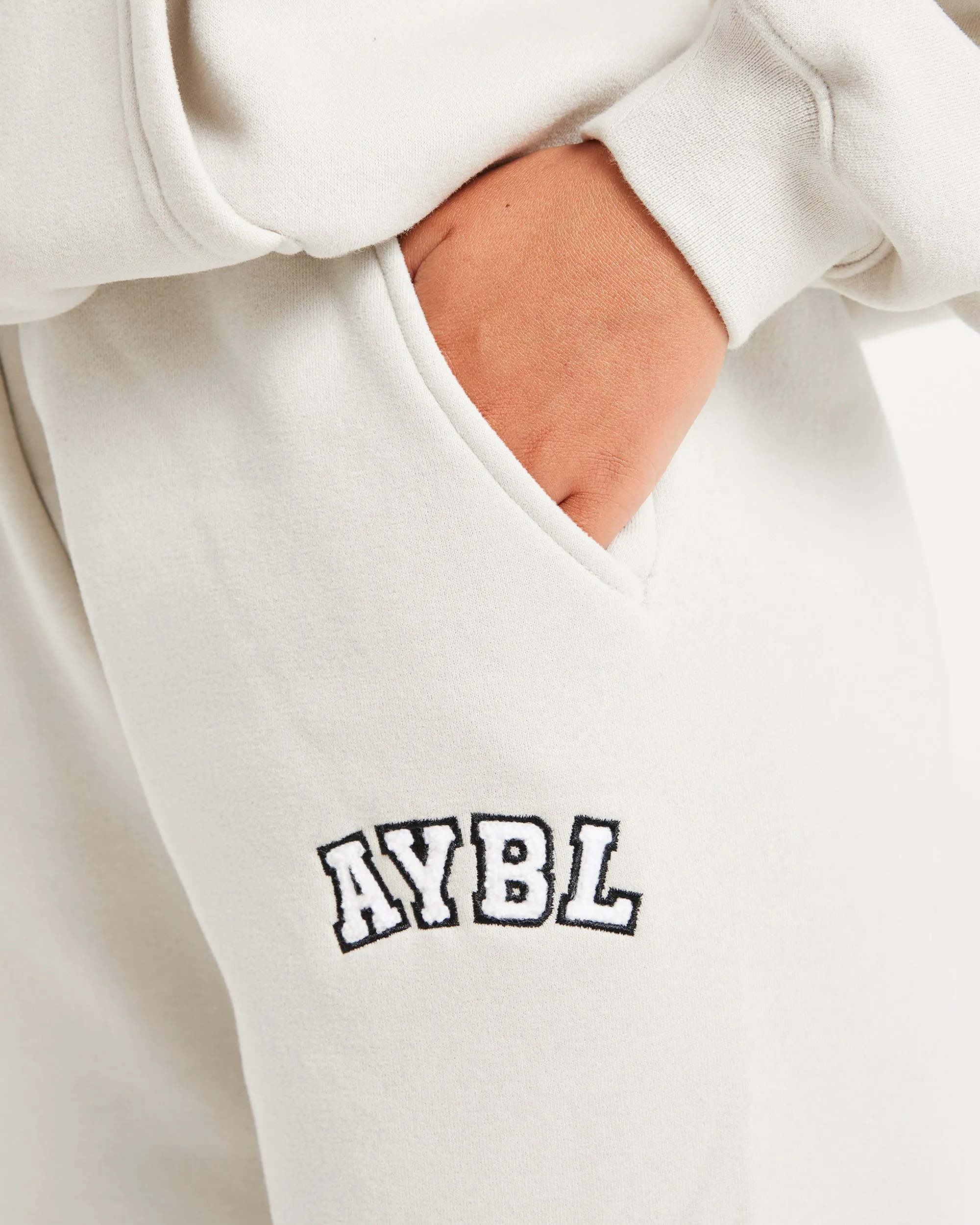 Varsity Oversized Straight Leg Joggers - Sand sold by AYBL product image thumbnail 5