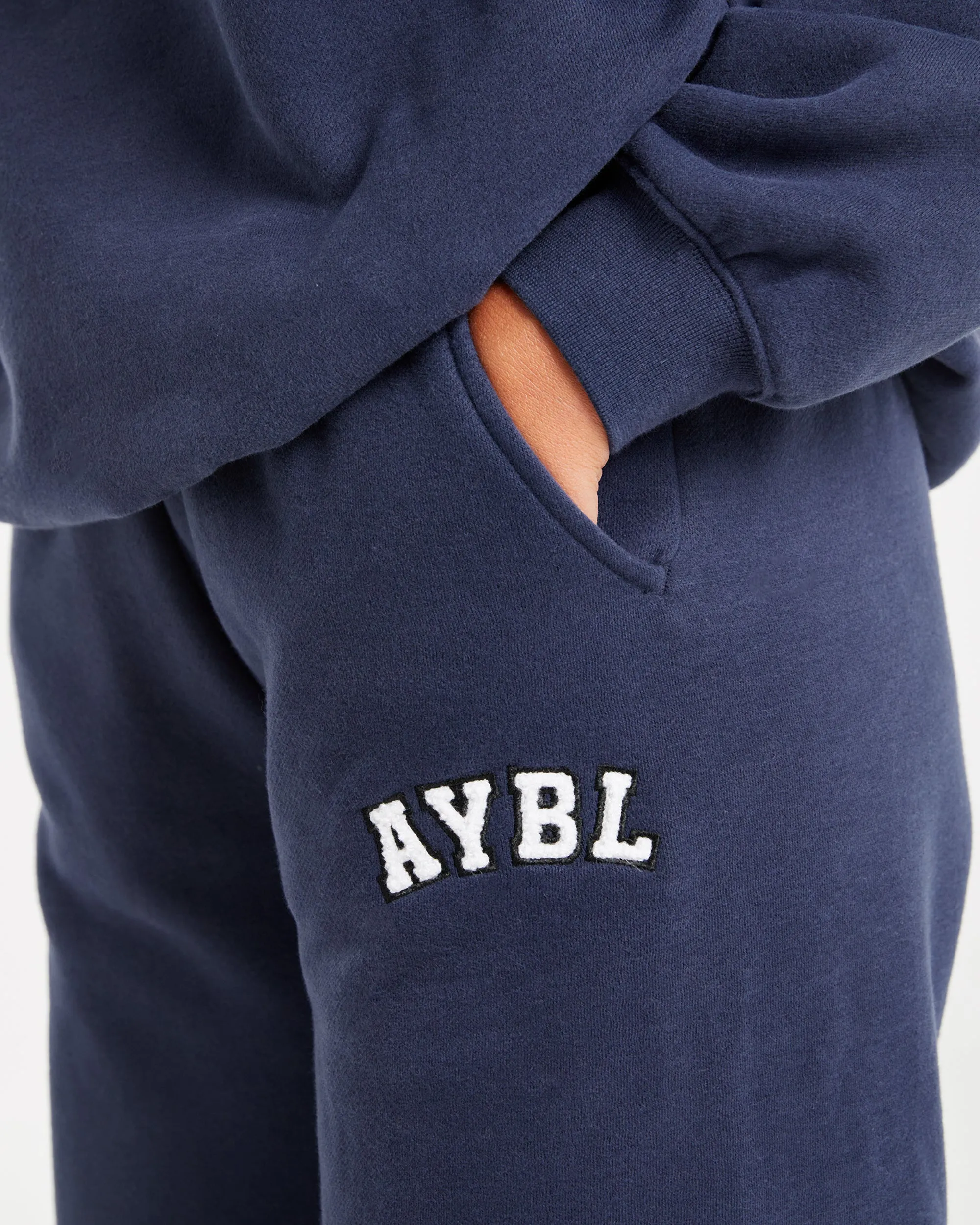 Varsity Oversized Straight Leg Joggers - Navy sold by AYBL product image thumbnail 5