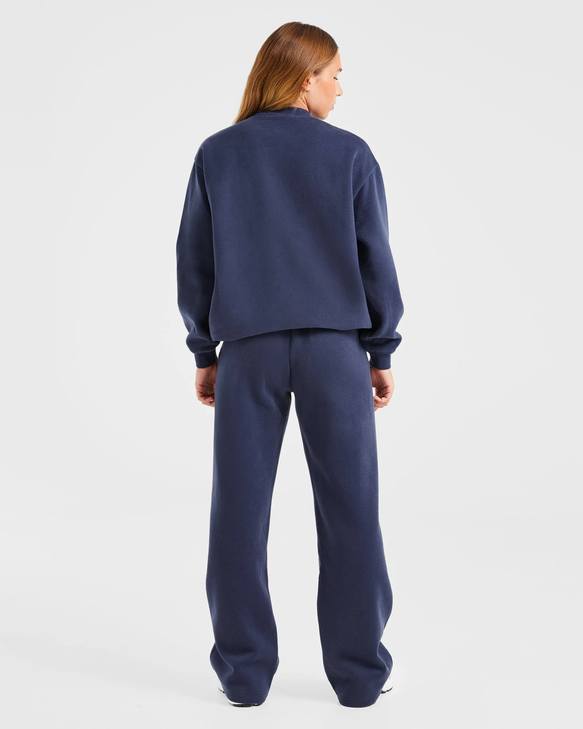 Varsity Oversized Straight Leg Joggers - Navy sold by AYBL product image thumbnail 4