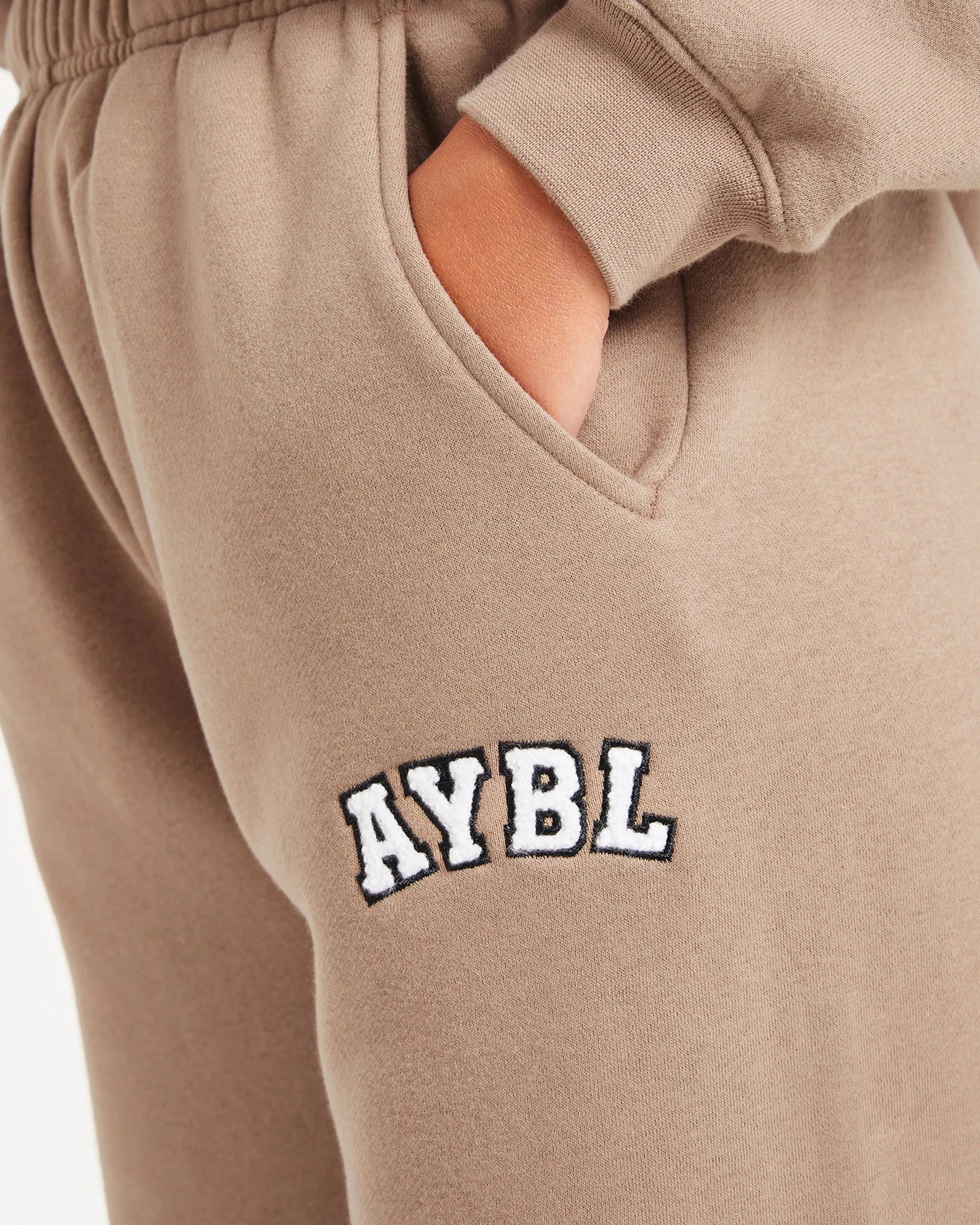 Varsity Oversized Straight Leg Joggers - Latte Brown sold by AYBL product image thumbnail 5