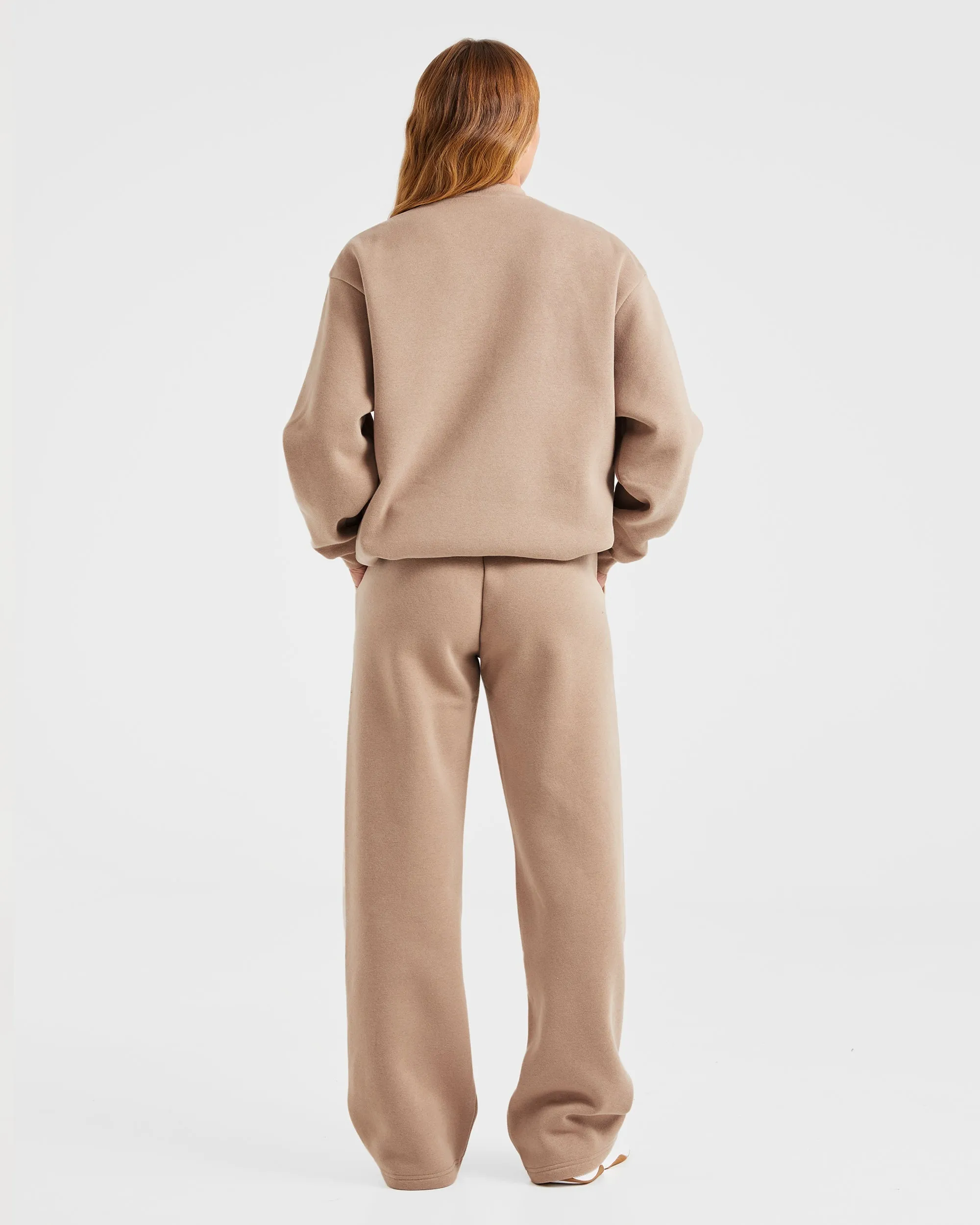 Varsity Oversized Straight Leg Joggers - Latte Brown sold by AYBL product image thumbnail 4