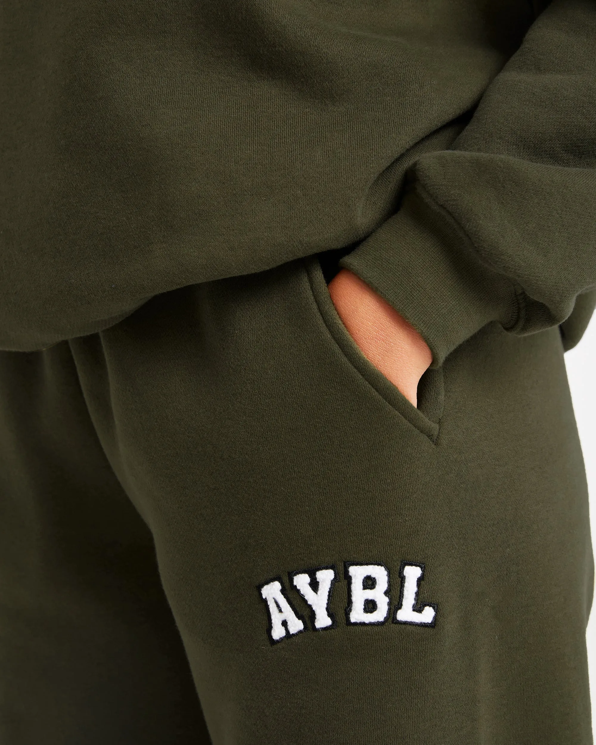 Varsity Oversized Straight Leg Joggers - Khaki sold by AYBL product image thumbnail 5
