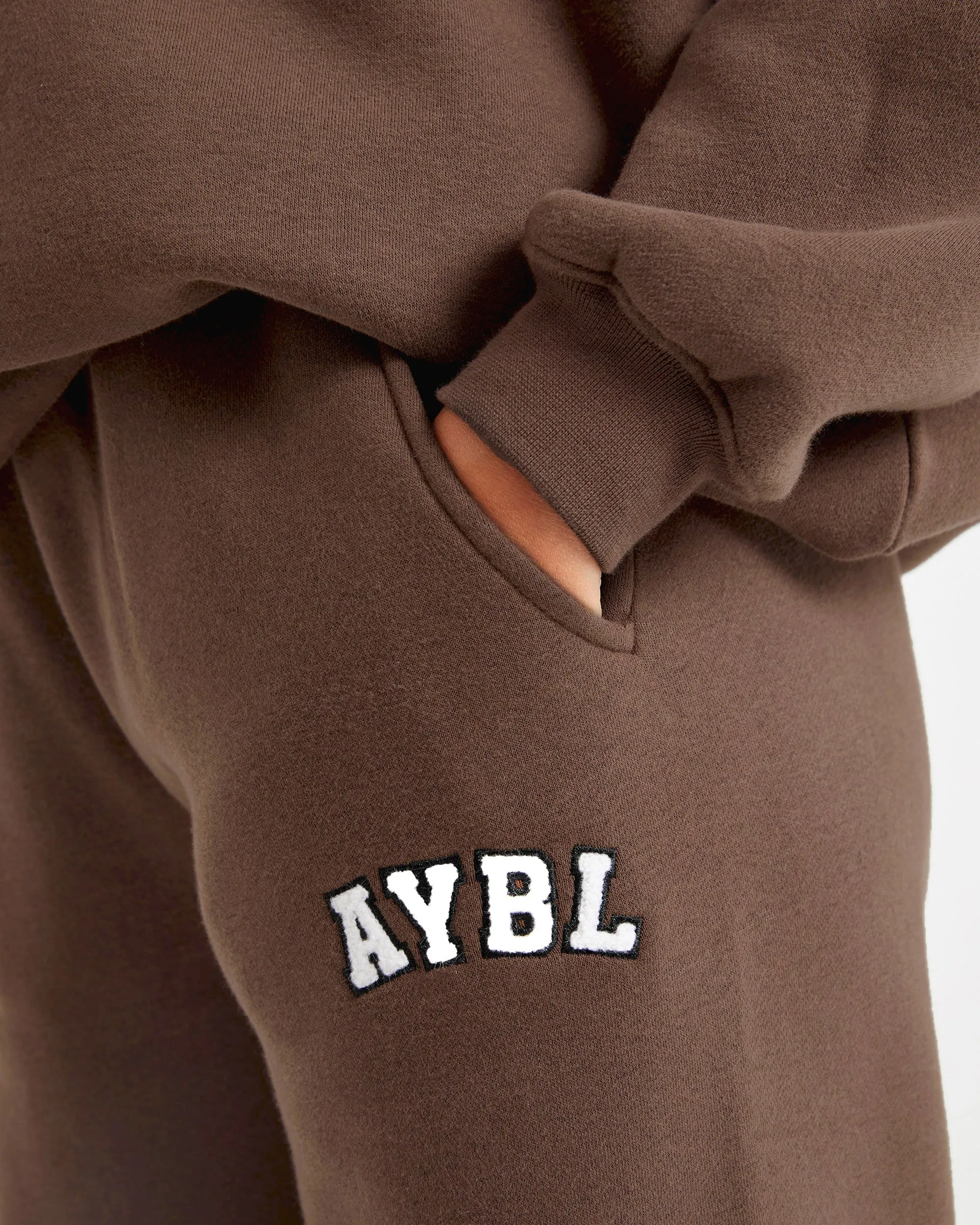 Varsity Oversized Straight Leg Joggers - Brown sold by AYBL product image thumbnail 5
