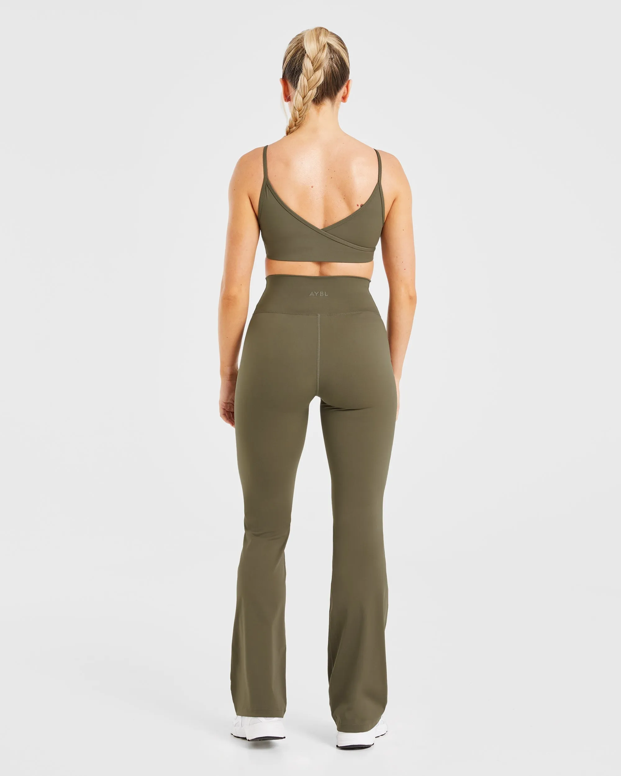 Sculpt Wrap Flared Leggings - Deep Khaki sold by AYBL product image thumbnail 4