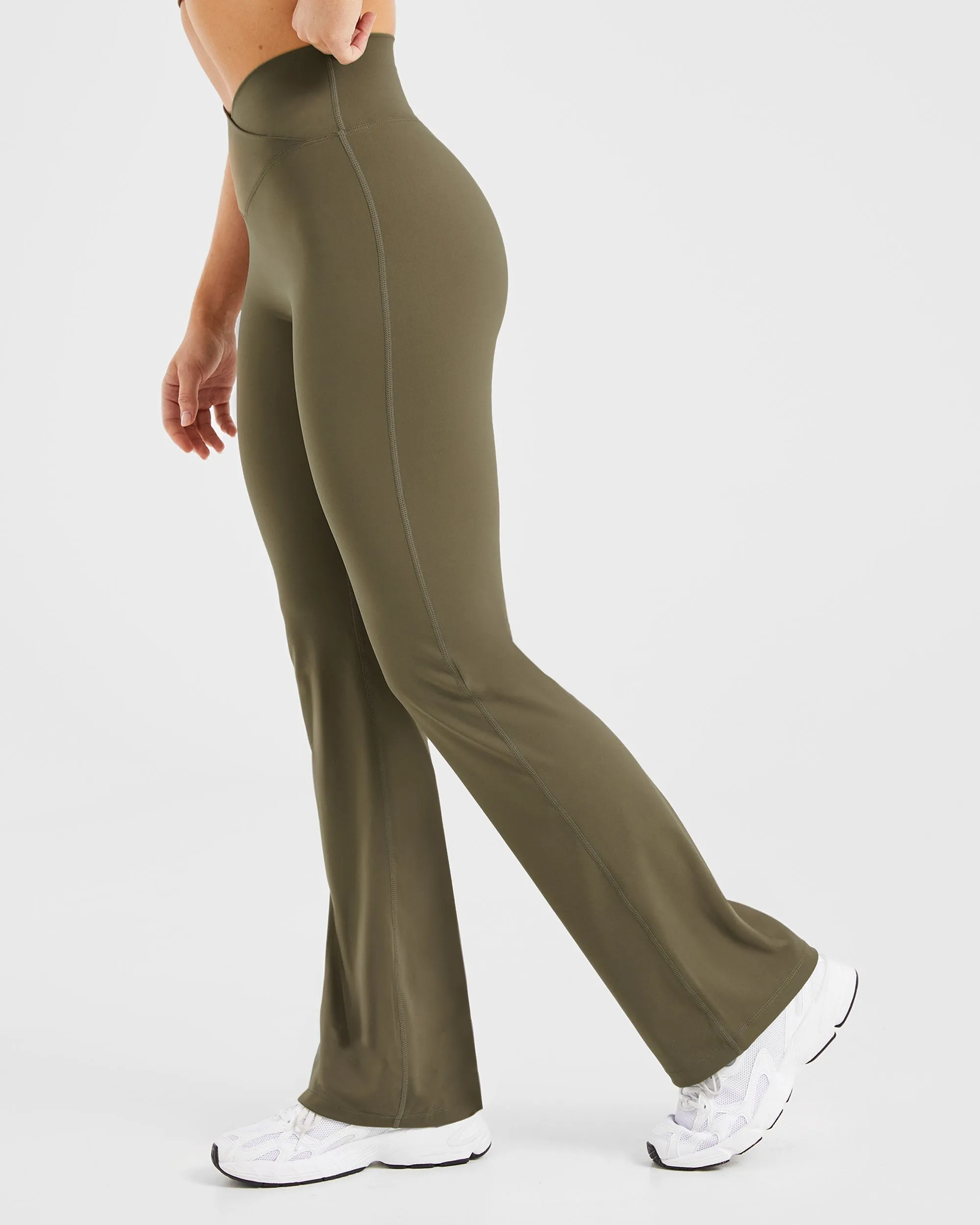 Sculpt Wrap Flared Leggings - Deep Khaki sold by AYBL product image thumbnail 5
