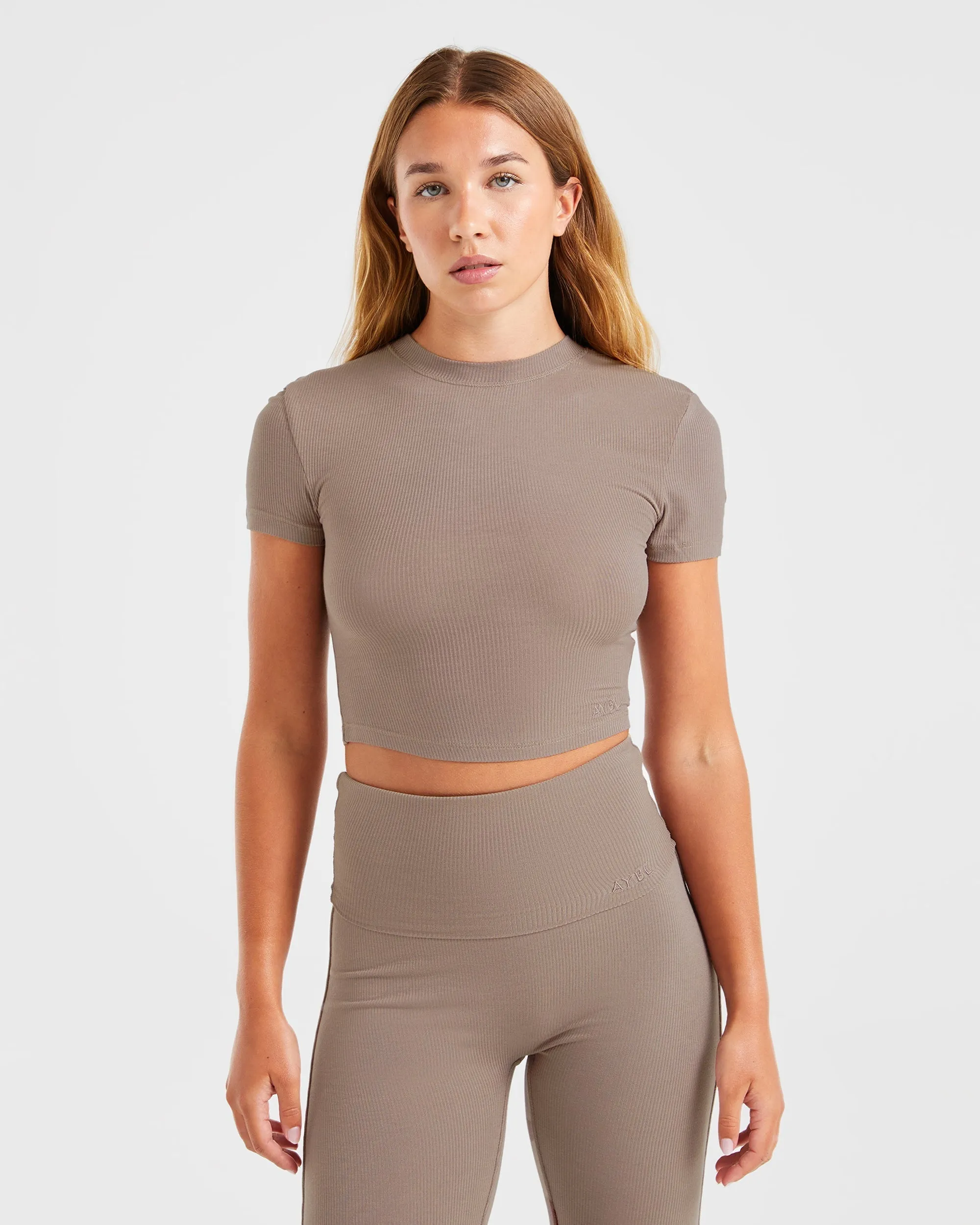 Lounge Ribbed T Shirt - Mocha sold by AYBL