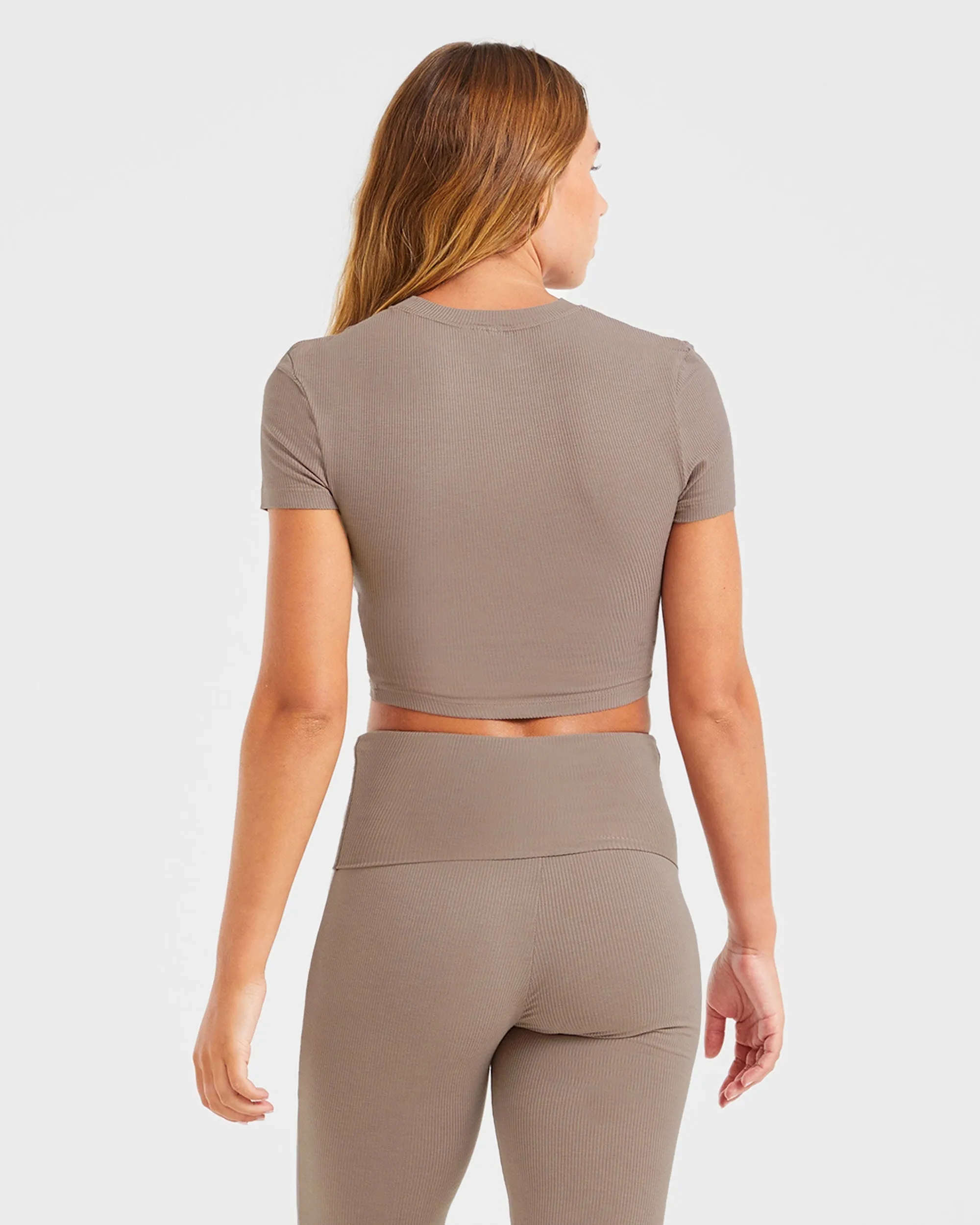 Lounge Ribbed T Shirt - Mocha sold by AYBL product image thumbnail 2