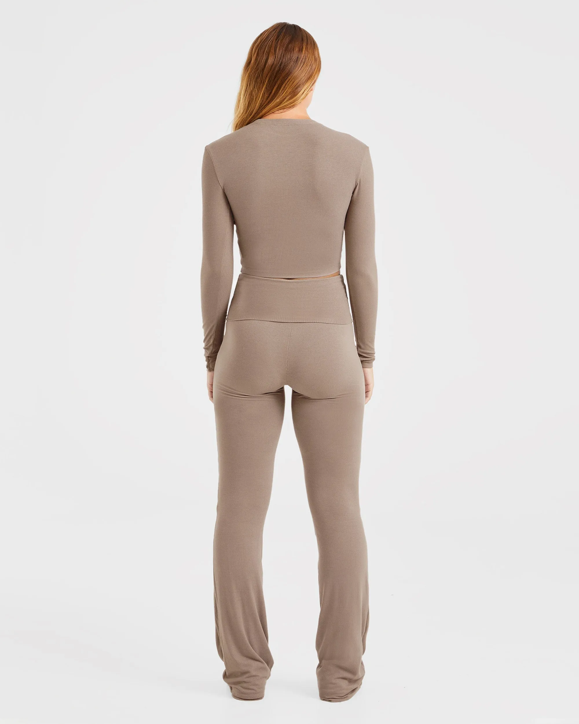 Lounge Ribbed Long Sleeve - Mocha sold by AYBL product image thumbnail 4