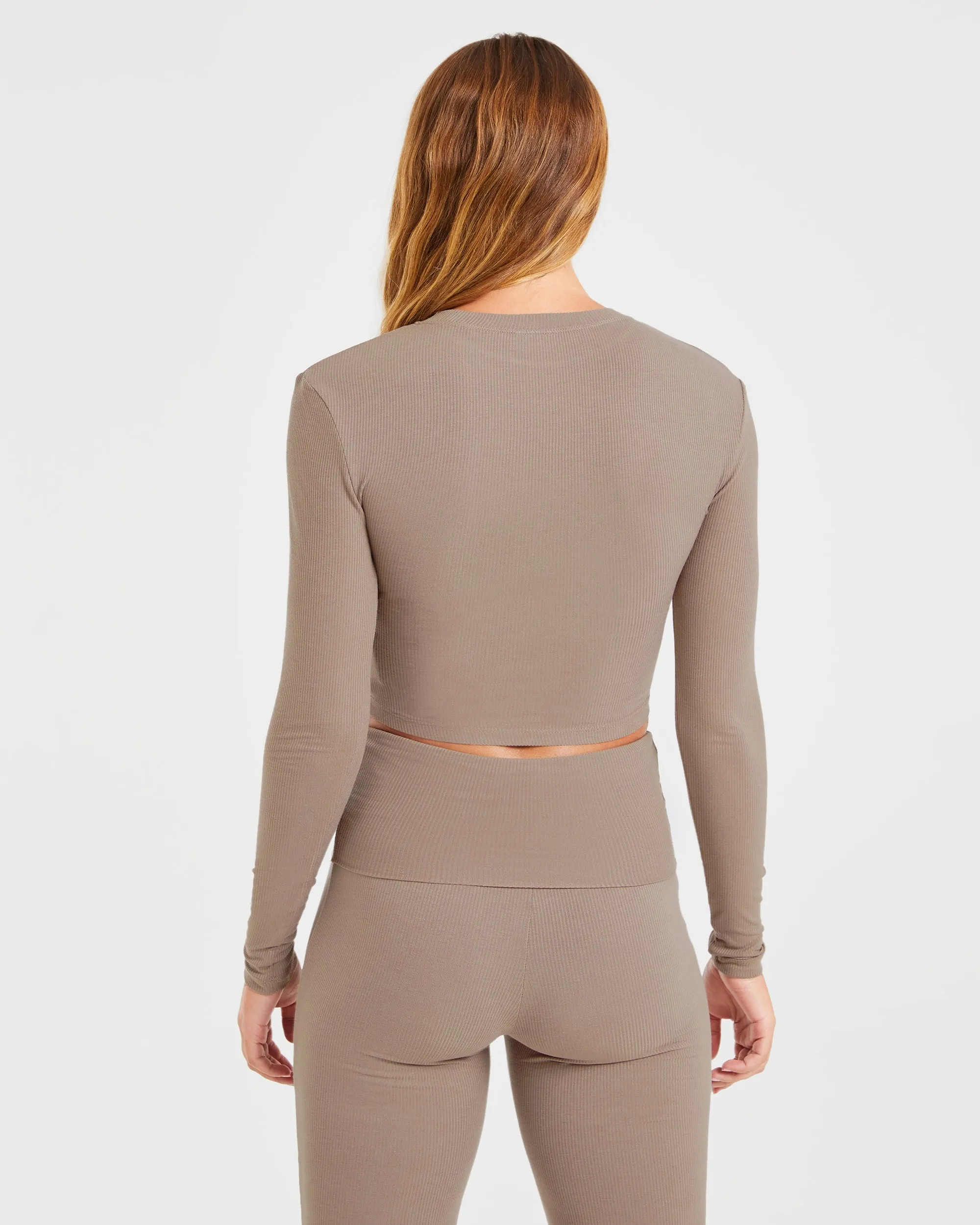 Lounge Ribbed Long Sleeve - Mocha sold by AYBL product image thumbnail 2