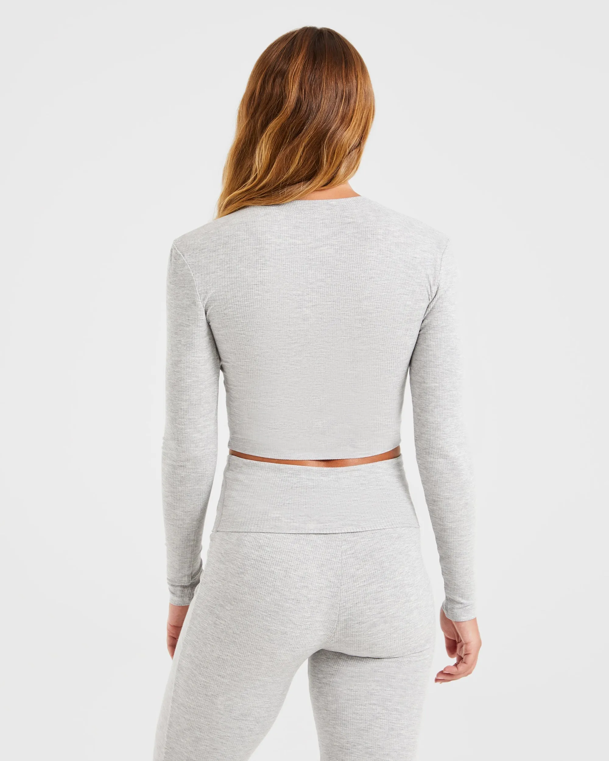 Lounge Ribbed Long Sleeve - Grey Marl sold by AYBL product image thumbnail 2