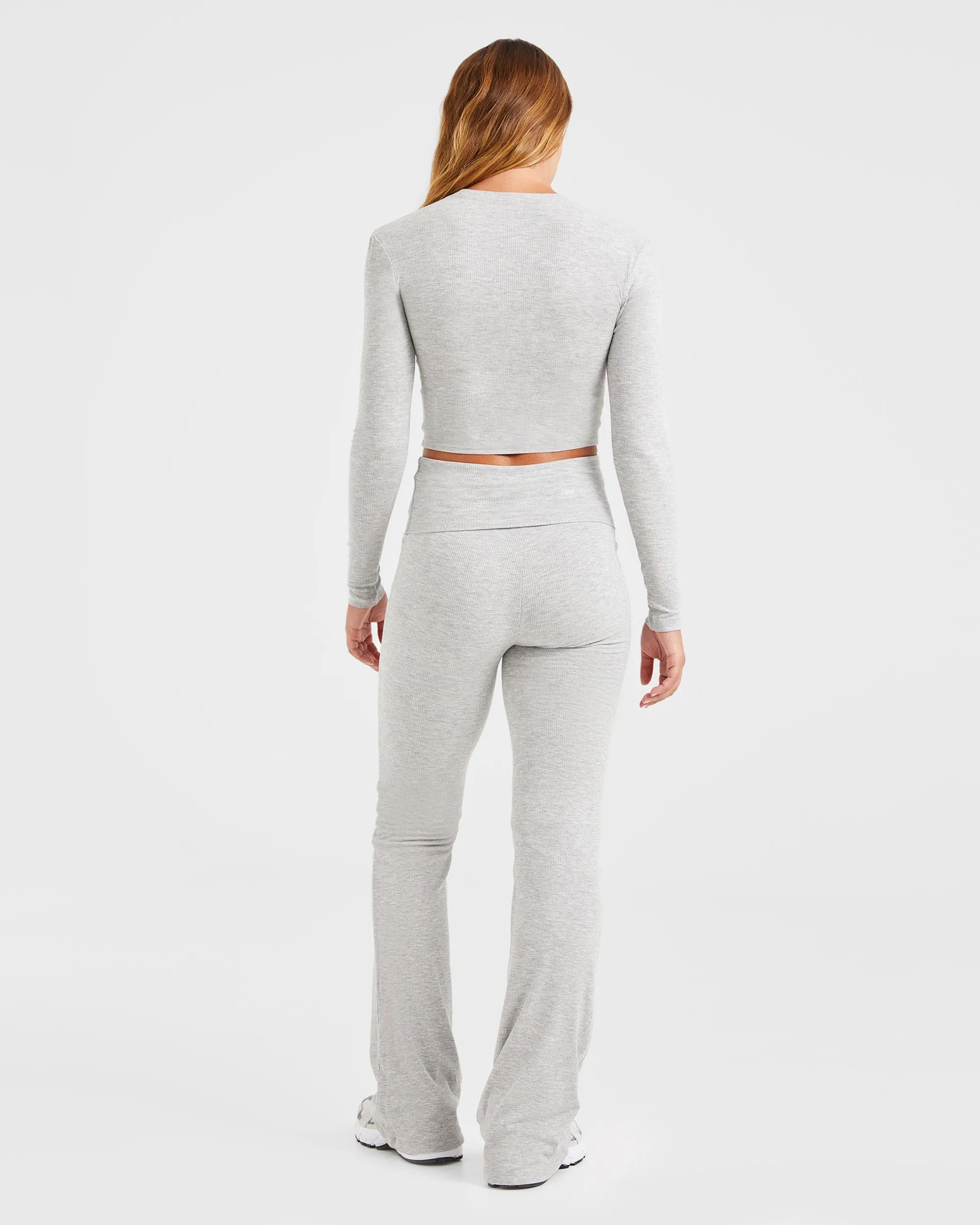 Lounge Ribbed Long Sleeve - Grey Marl sold by AYBL product image thumbnail 4