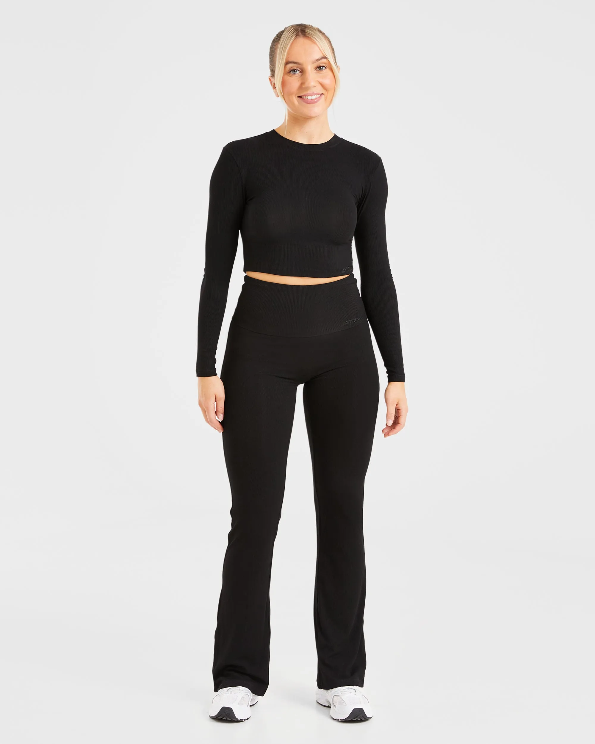 Lounge Ribbed Long Sleeve - Black sold by AYBL product image thumbnail 3