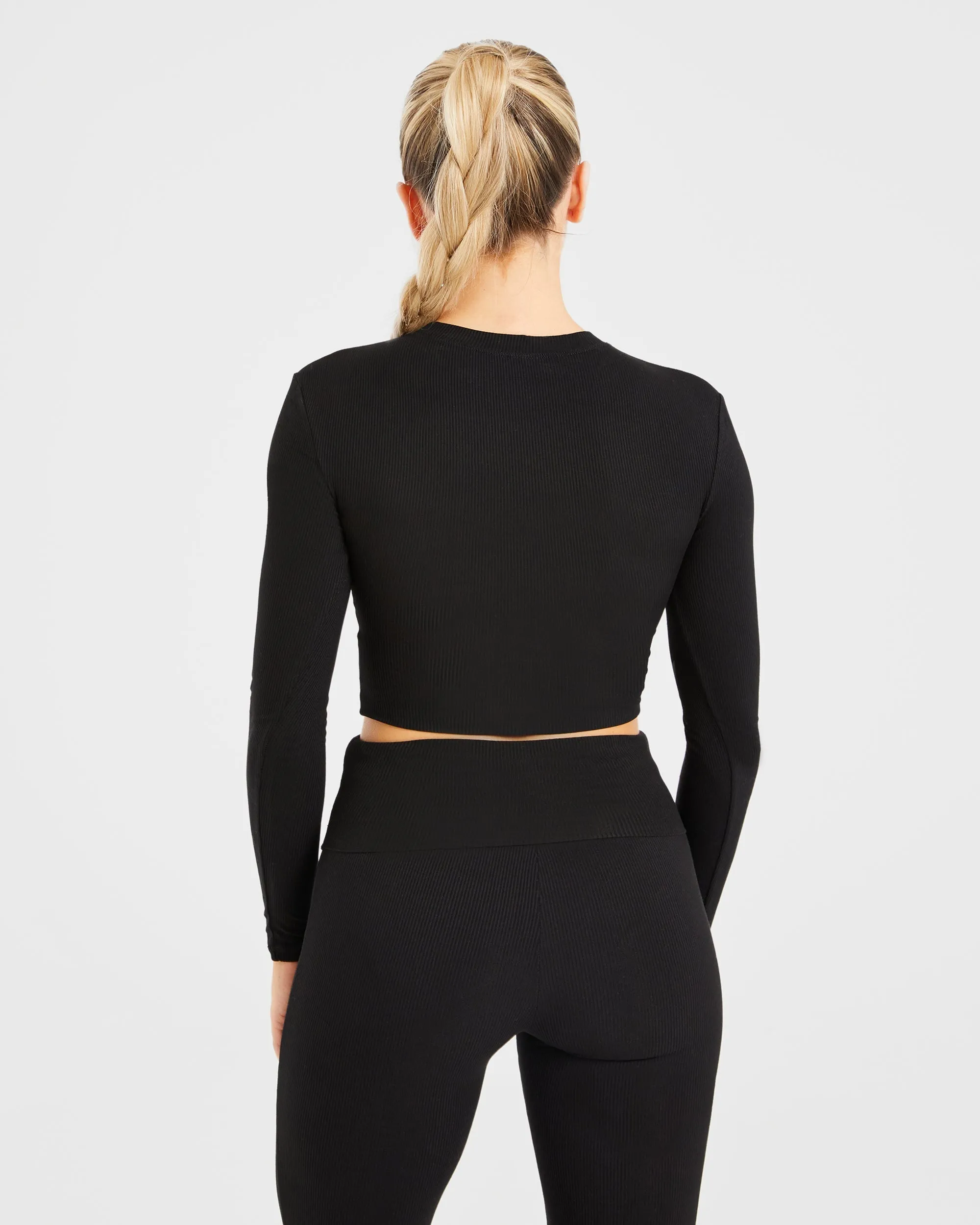 Lounge Ribbed Long Sleeve - Black sold by AYBL product image thumbnail 2